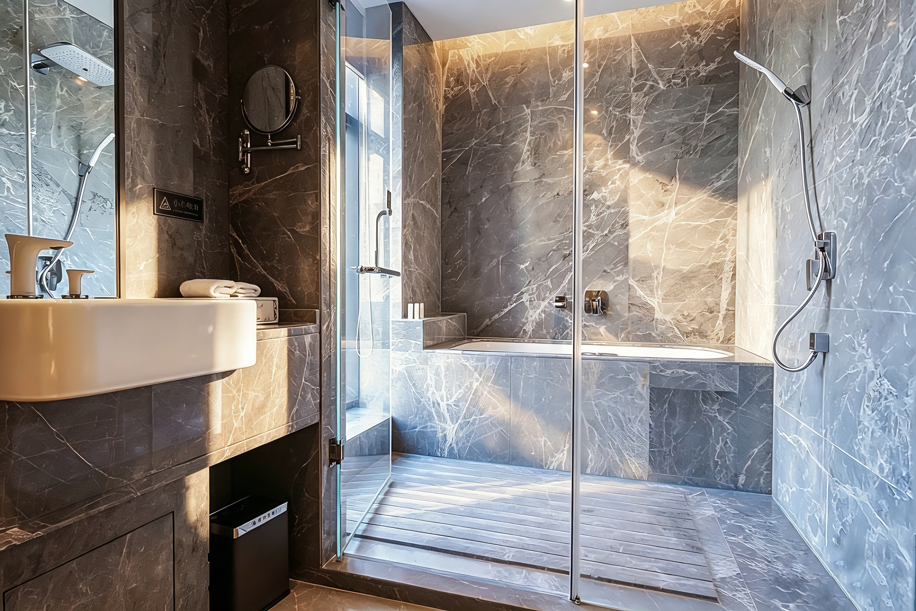 Guest room bath at the Ramada by Wyndham Leshan in Leshan, Other than US/Canada