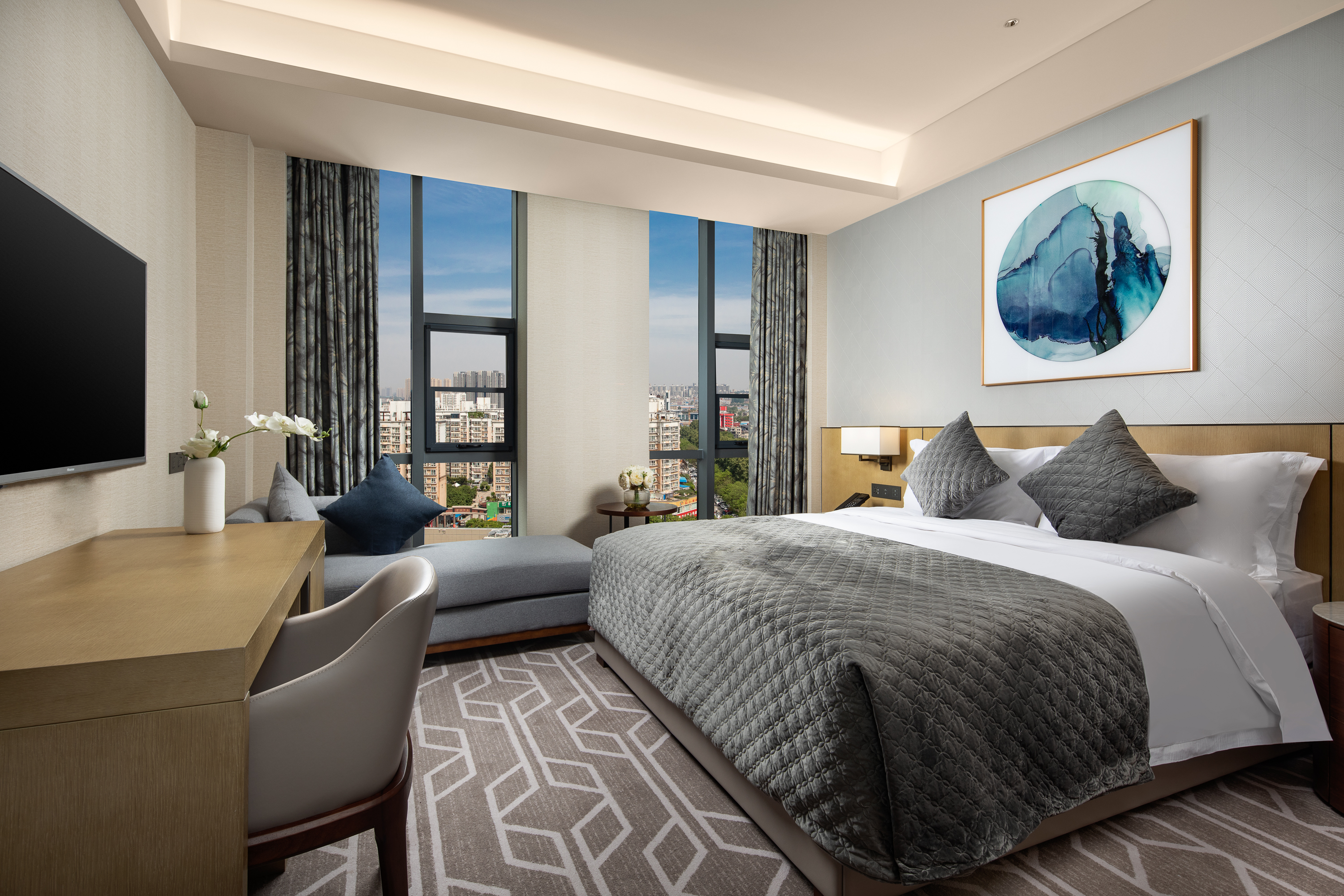 Guest room at the Ramada by Wyndham Luoyang Downtown in Luoyang, Other than US/Canada