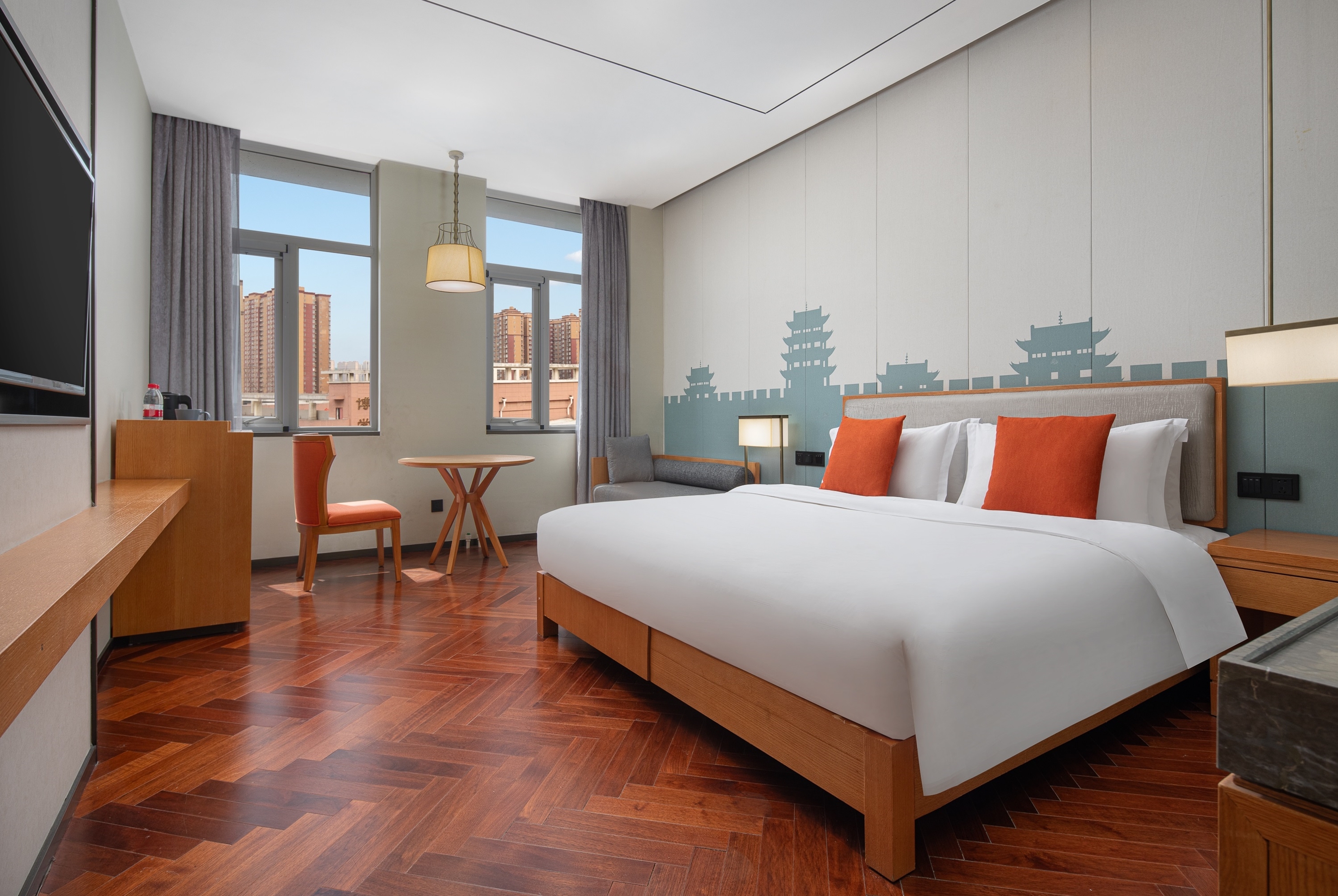 Guest room at the Ramada Encore by Wyndham Xian Weiyang in Shaanxi, Other than US/Canada