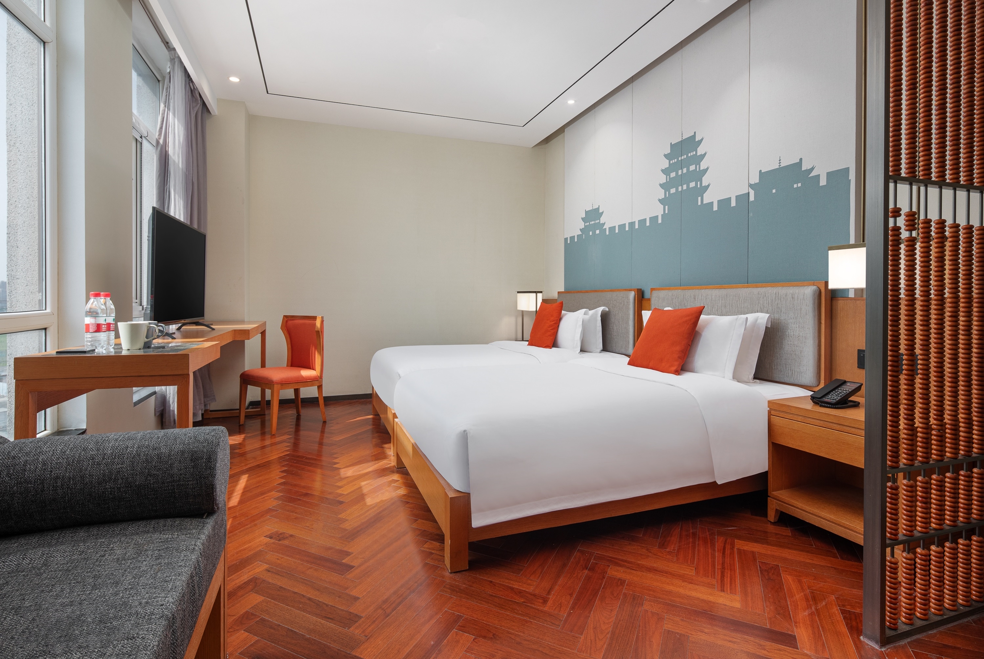 Guest room at the Ramada Encore by Wyndham Xian Weiyang in Shaanxi, Other than US/Canada