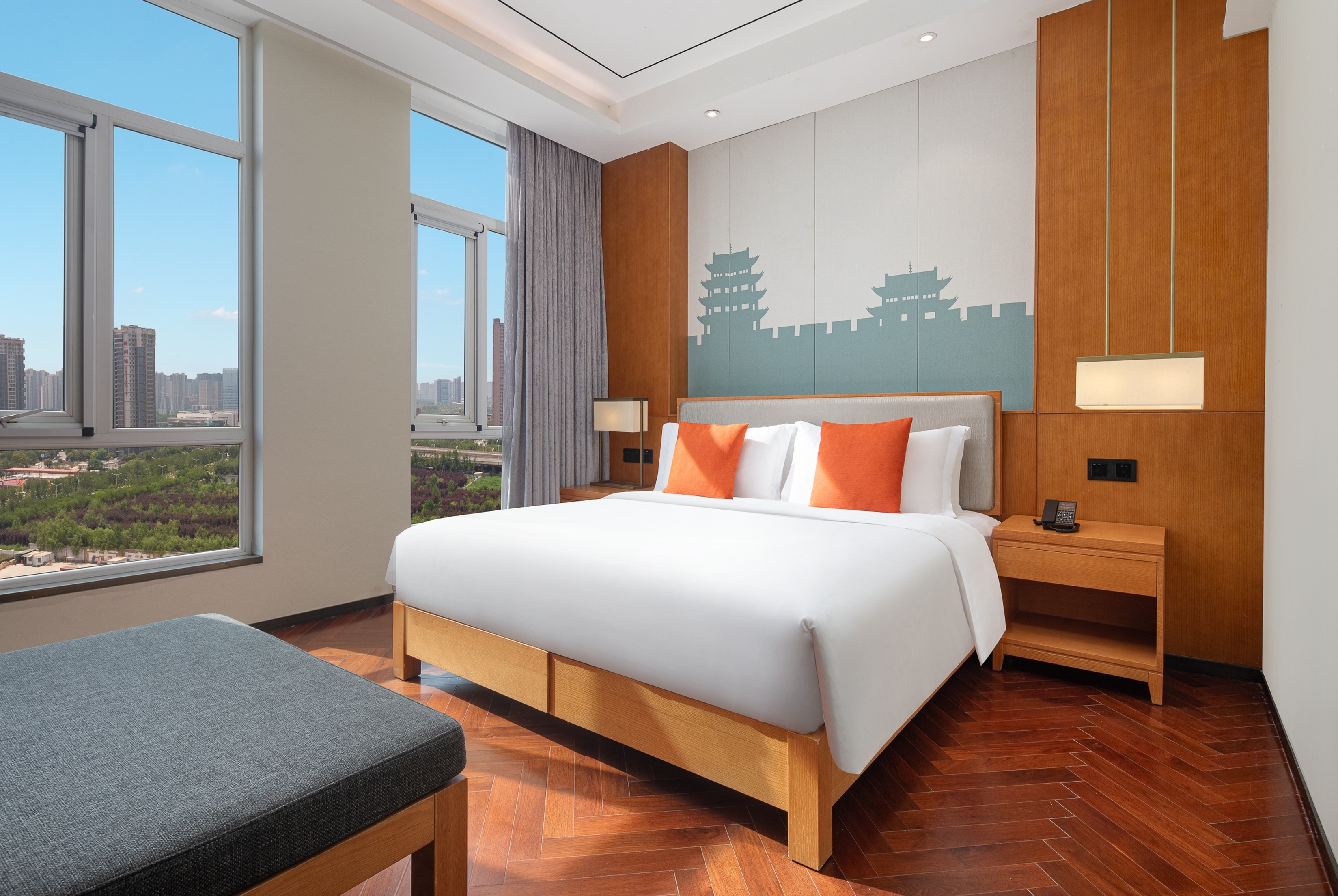 Guest room at the Ramada Encore by Wyndham Xian Weiyang in Shaanxi, Other than US/Canada