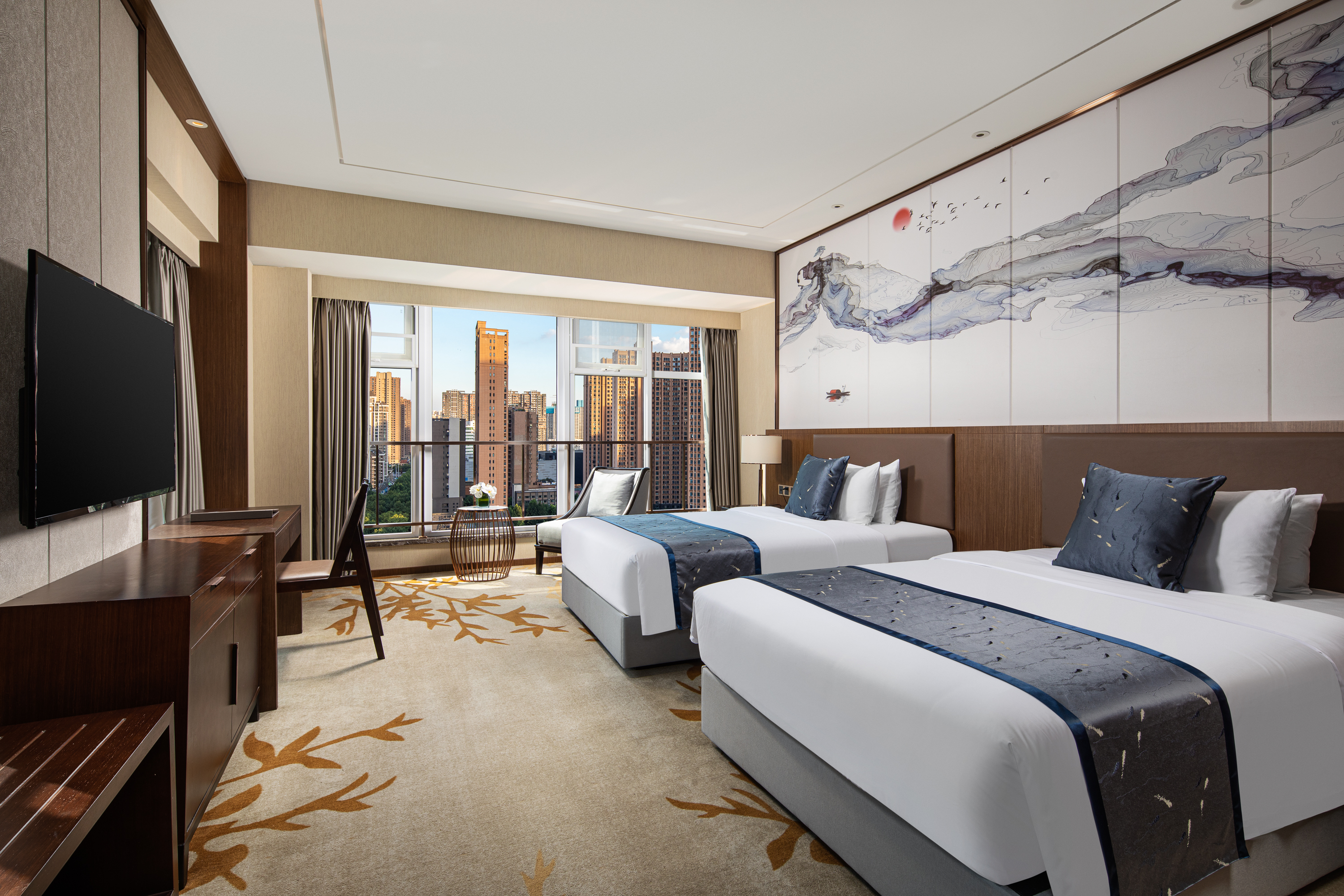 Guest room at the Ramada by Wyndham Wuhan Qingshan in Wuhan, Other than US/Canada