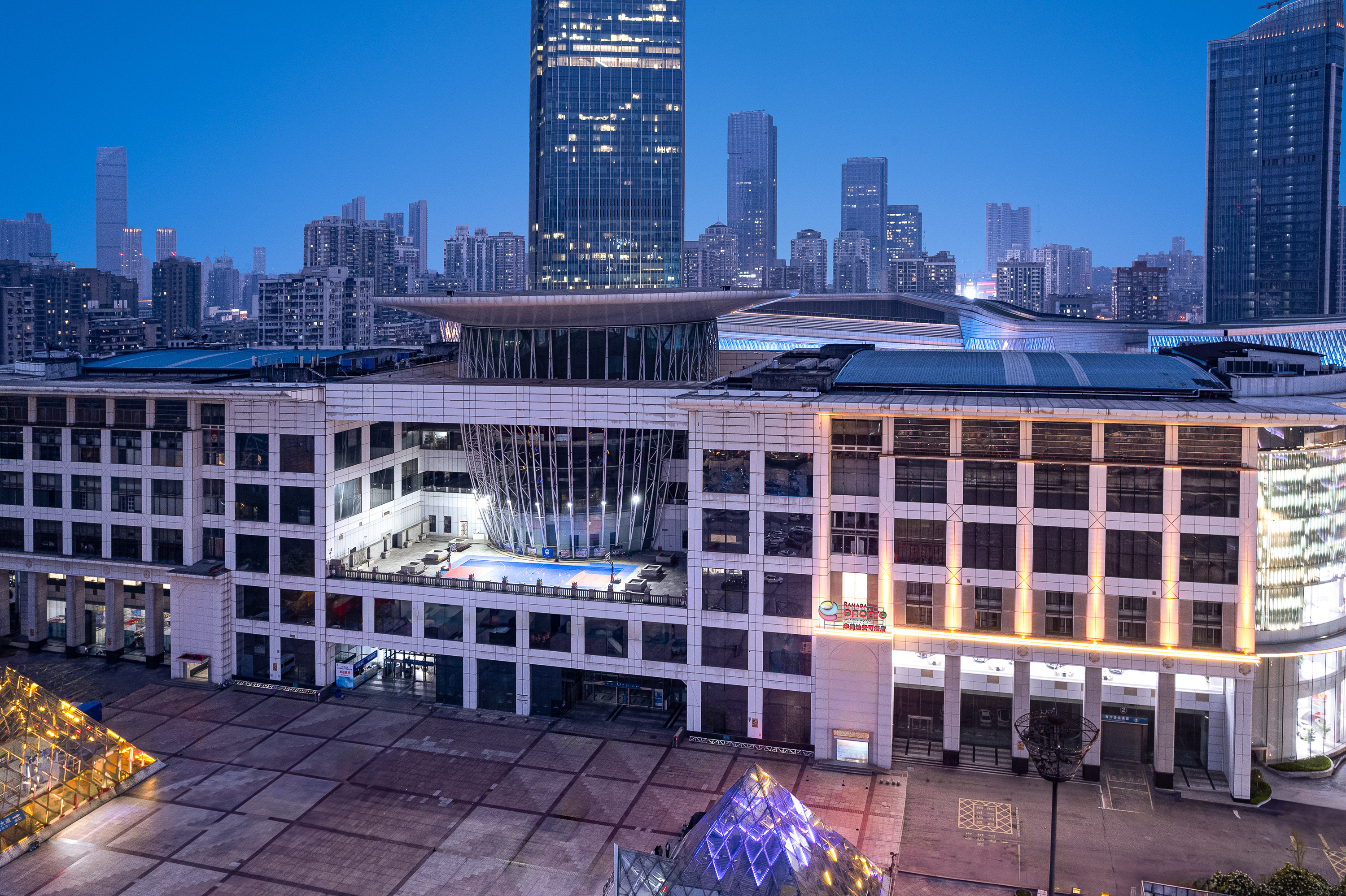 Exterior of Ramada Encore by Wyndham Wuhan Int'l Conference Center hotel in Wuhan, Other than US/Canada