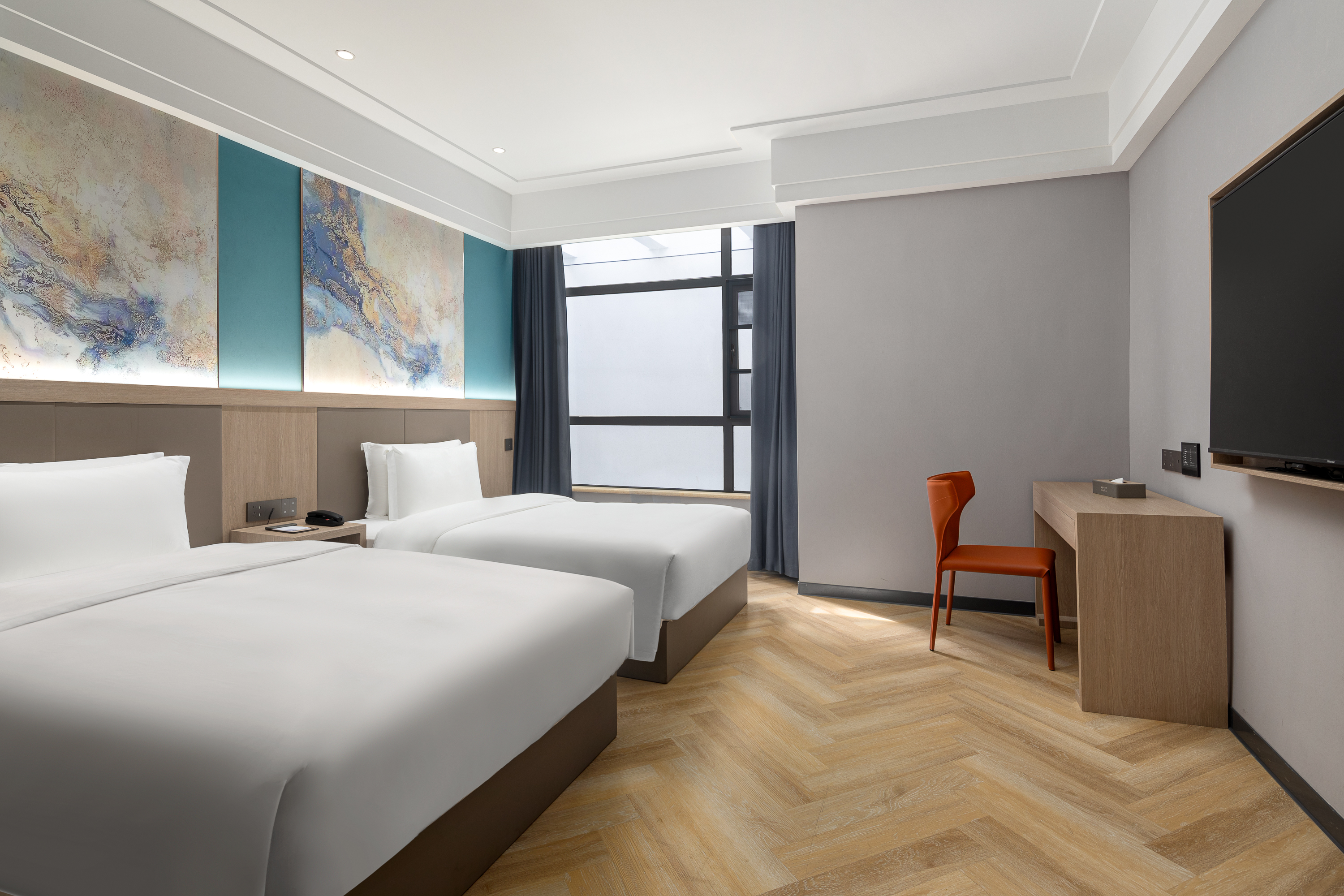 Guest room at the Ramada by Wyndham Wuhan Wangjiawan in Wuhan, Other than US/Canada