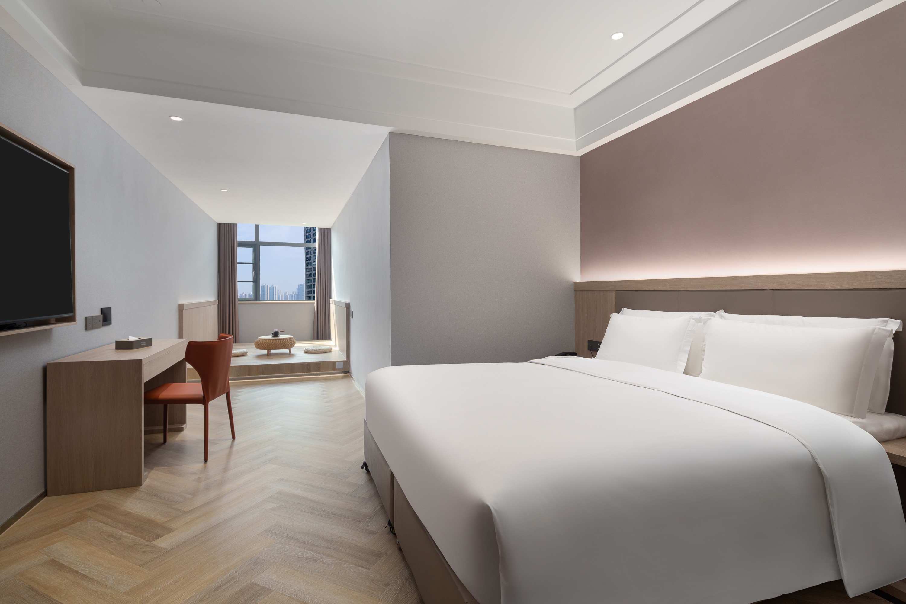 Guest room at the Ramada by Wyndham Wuhan Wangjiawan in Wuhan, Other than US/Canada