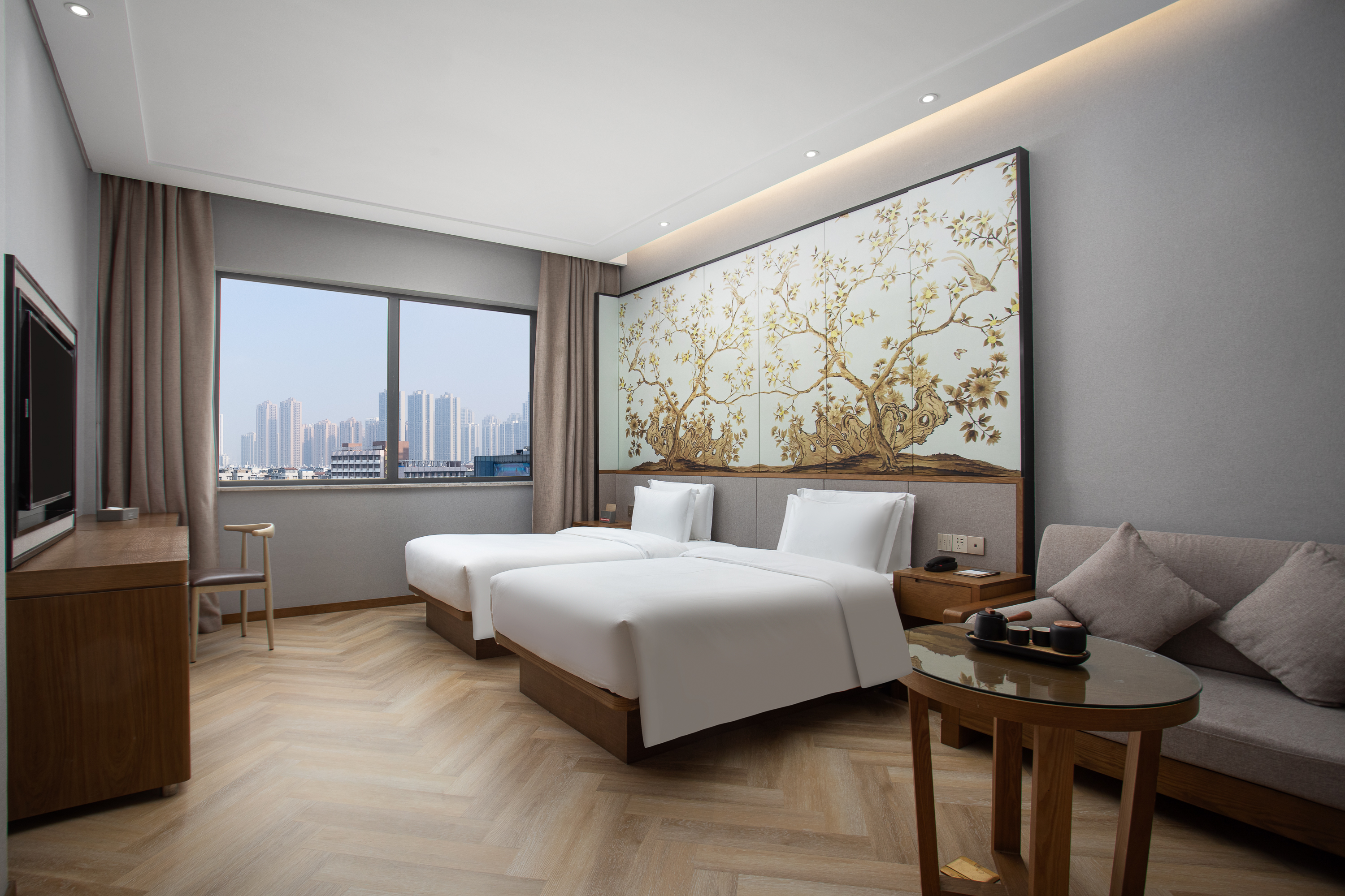 Guest room at the Ramada by Wyndham Wuhan Wangjiawan in Wuhan, Other than US/Canada