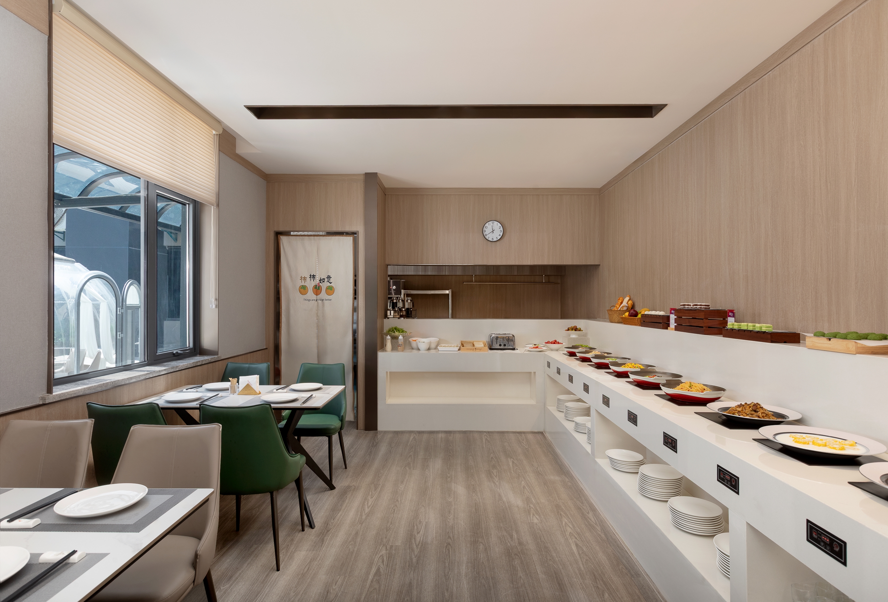 Ramada Encore by Wyndham Wuhan Downtown restaurant breakfast area with seating in Wuhan, Other than US/Canada