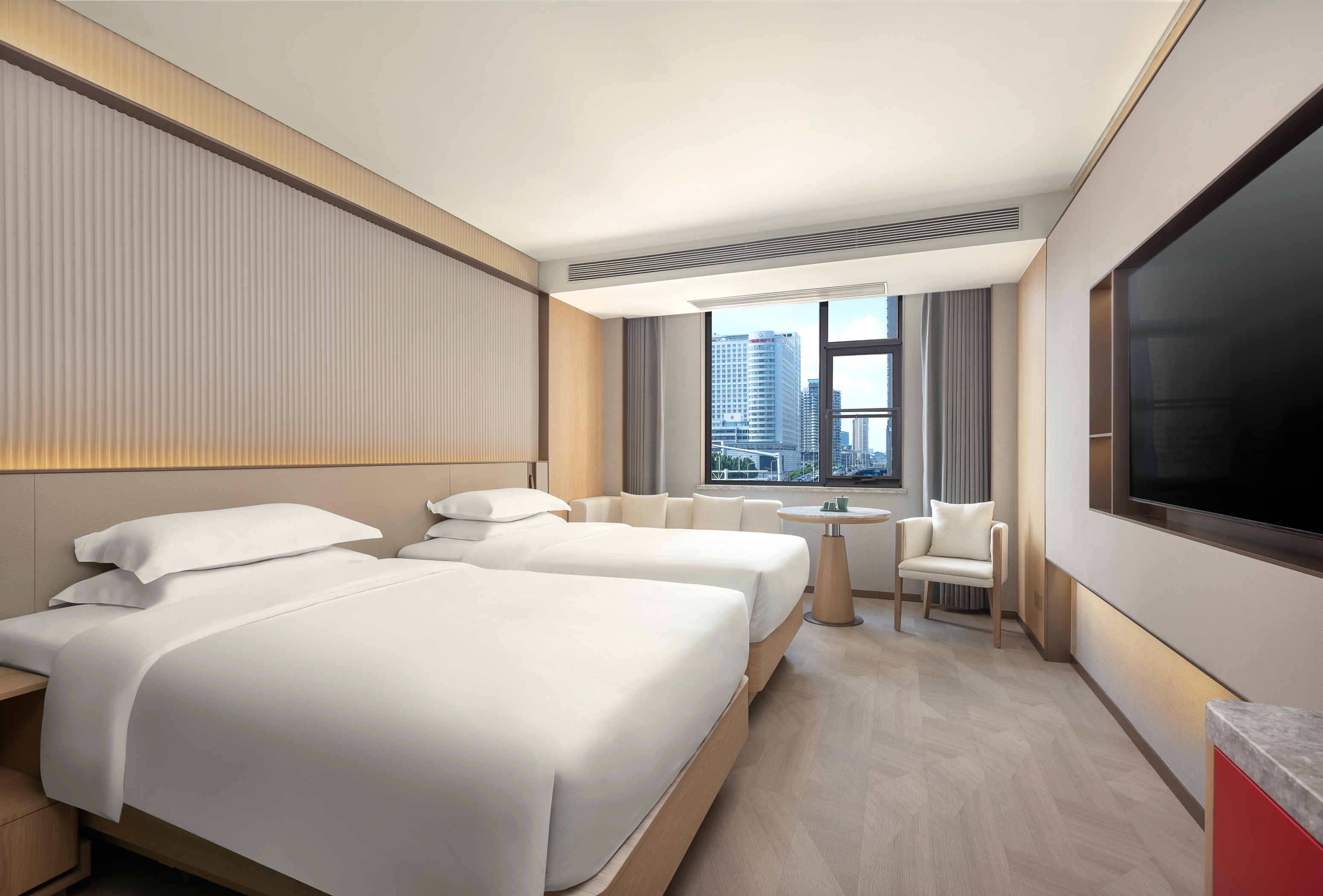 Guest room at the Ramada Encore by Wyndham Wuhan Downtown in Wuhan, Other than US/Canada