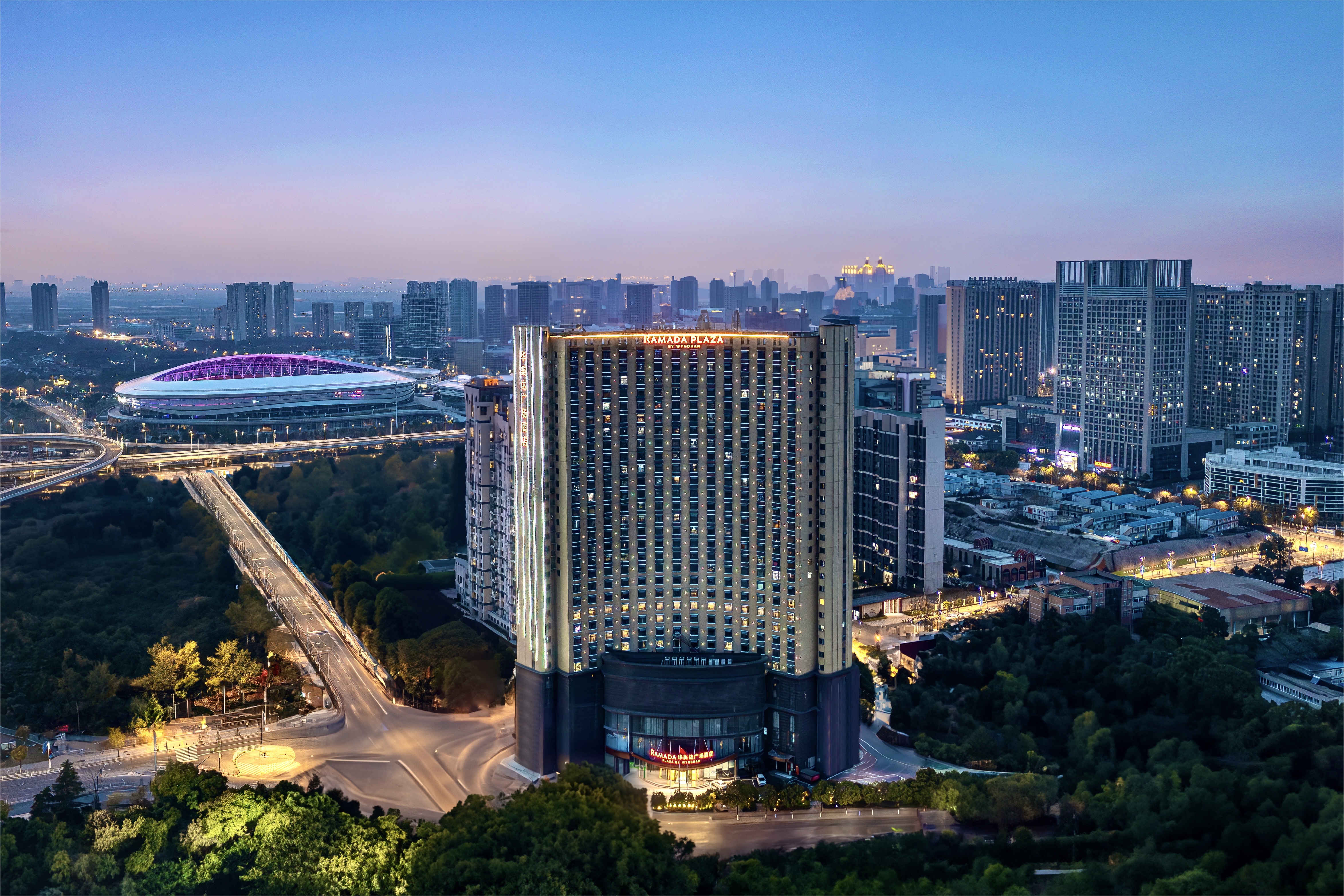Exterior of Ramada Plaza by Wyndham Wuhan Dongxi Lake hotel in Wuhan, Other than US/Canada