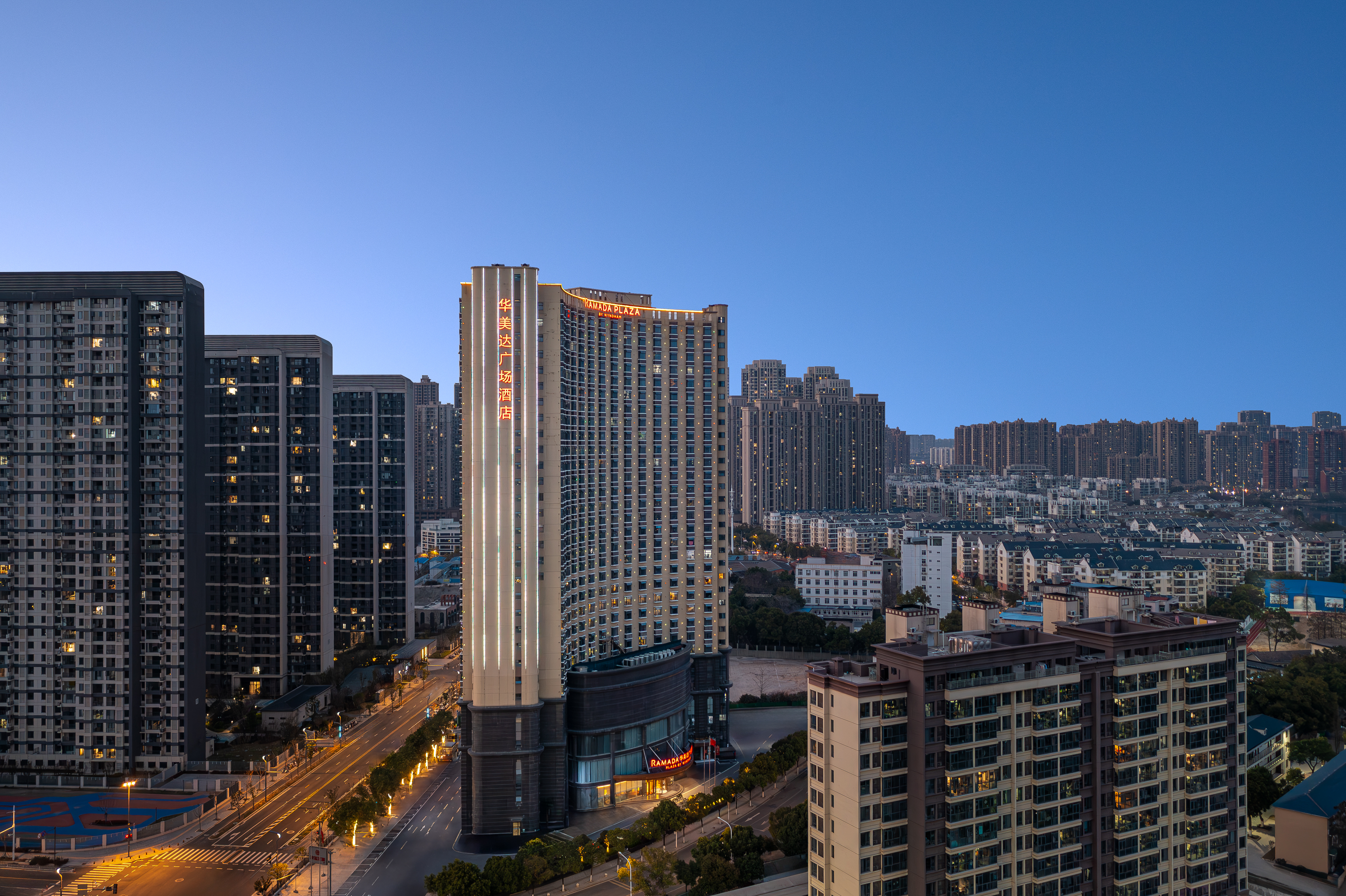 Exterior of Ramada Plaza by Wyndham Wuhan Dongxi Lake hotel in Wuhan, Other than US/Canada