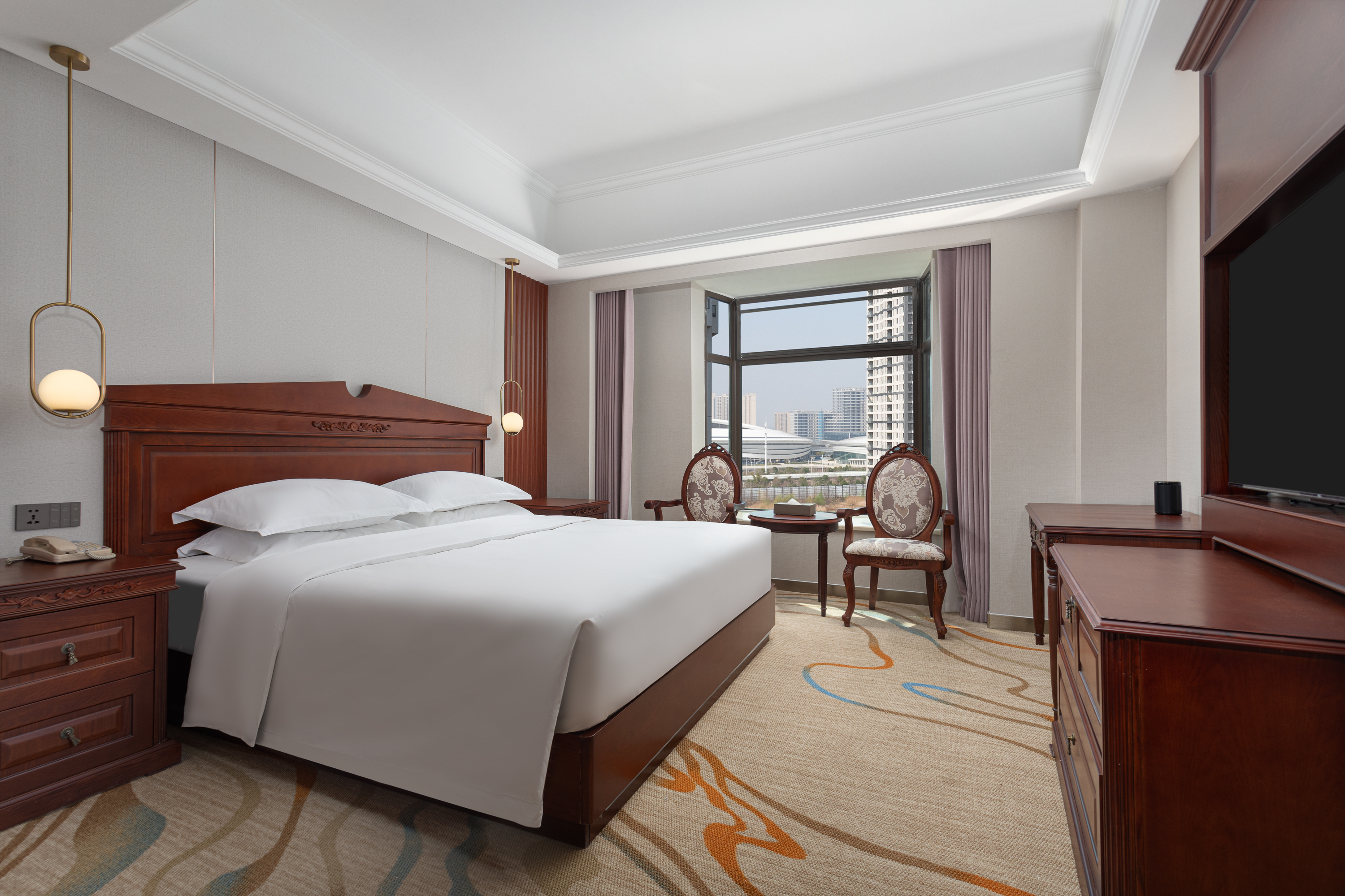 Guest room at the Ramada Plaza by Wyndham Wuhan Dongxi Lake in Wuhan, Other than US/Canada