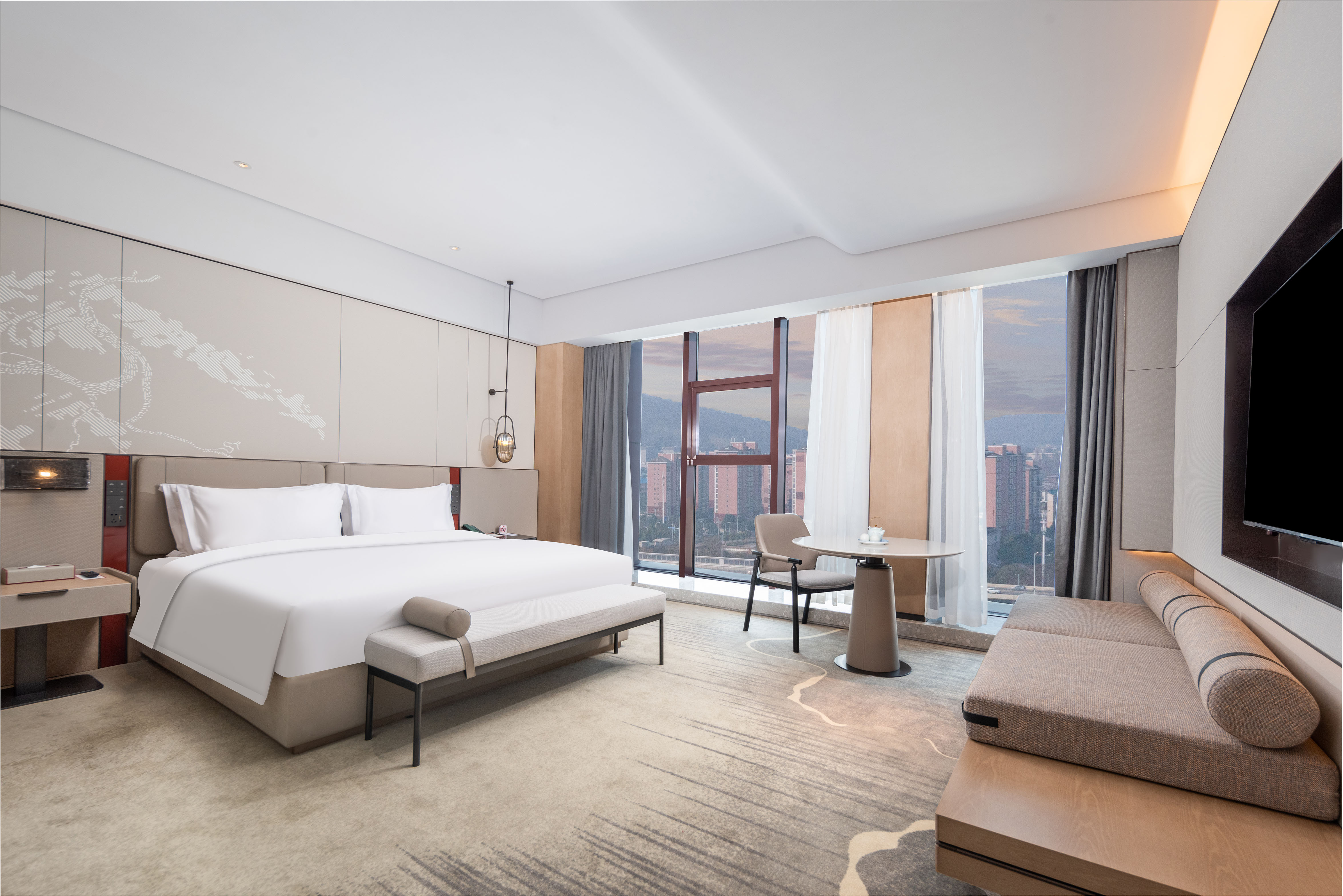 Guest room at the Ramada By Wyndham Xiangyang Xiangcheng in Xiangyang, Other than US/Canada