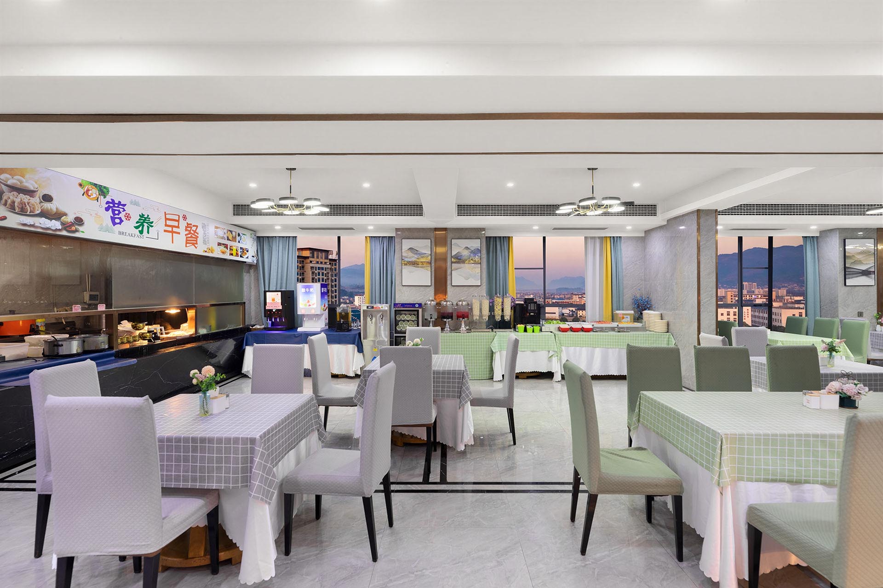 Ramada by Wyndham Zhangjiajie restaurant breakfast area with seating in Zhangjiajie, Other than US/Canada