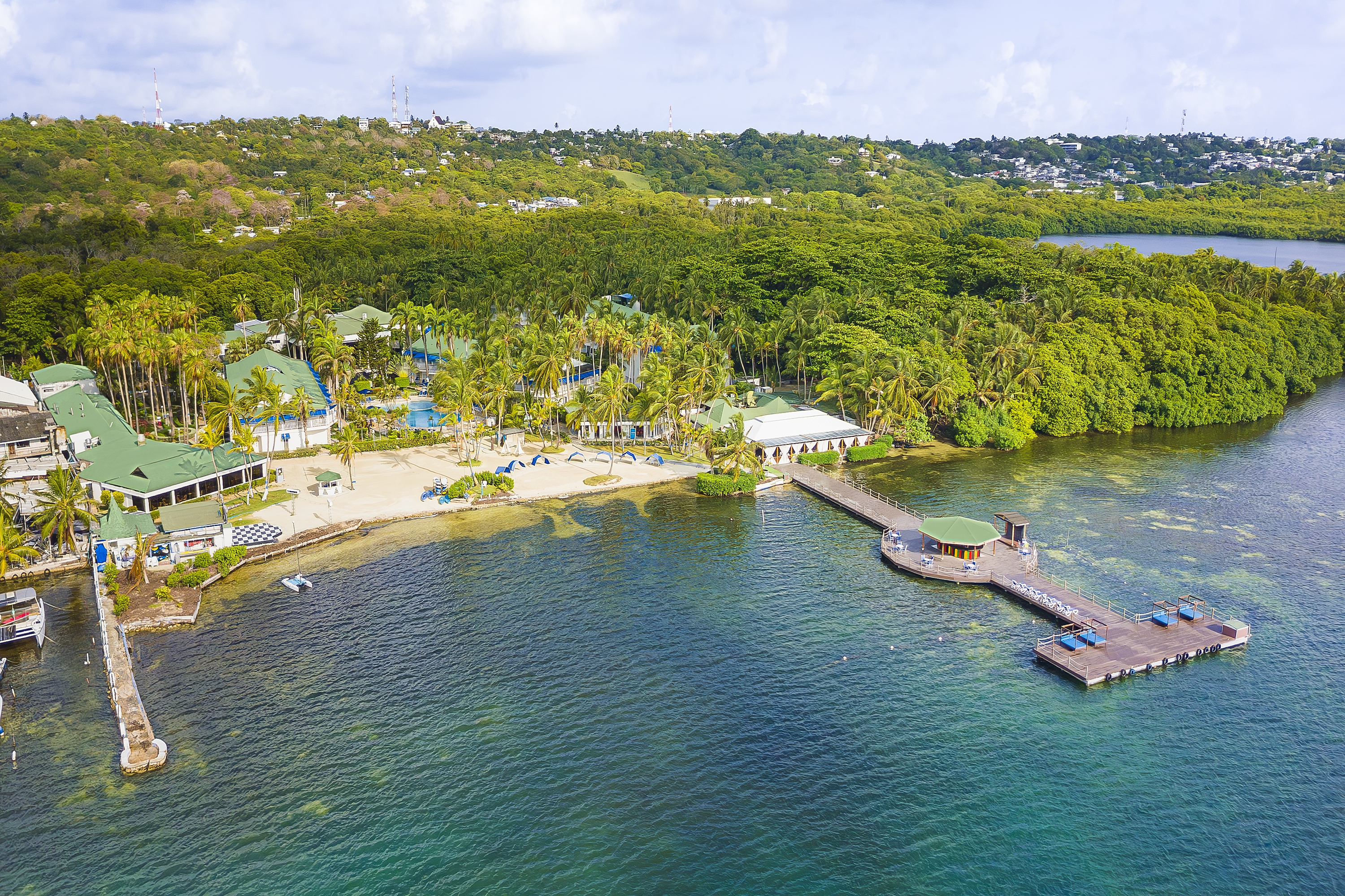 Aerial View of Decameron Marazul, A Ramada All Inclusive hotel in San Andres, Other than US/Canada