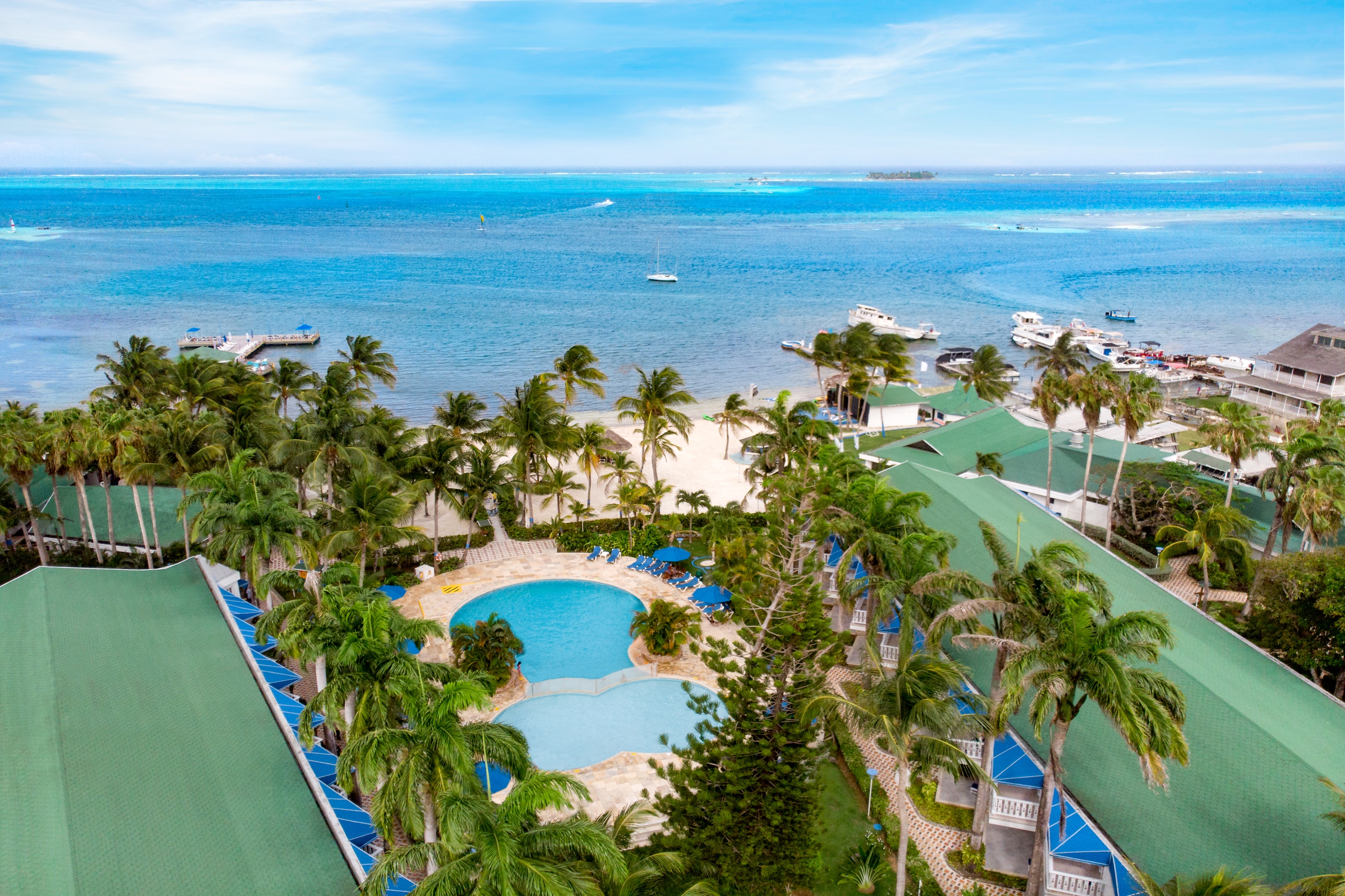 Aerial View of Decameron Marazul, A Ramada All Inclusive hotel in San Andres, Other than US/Canada