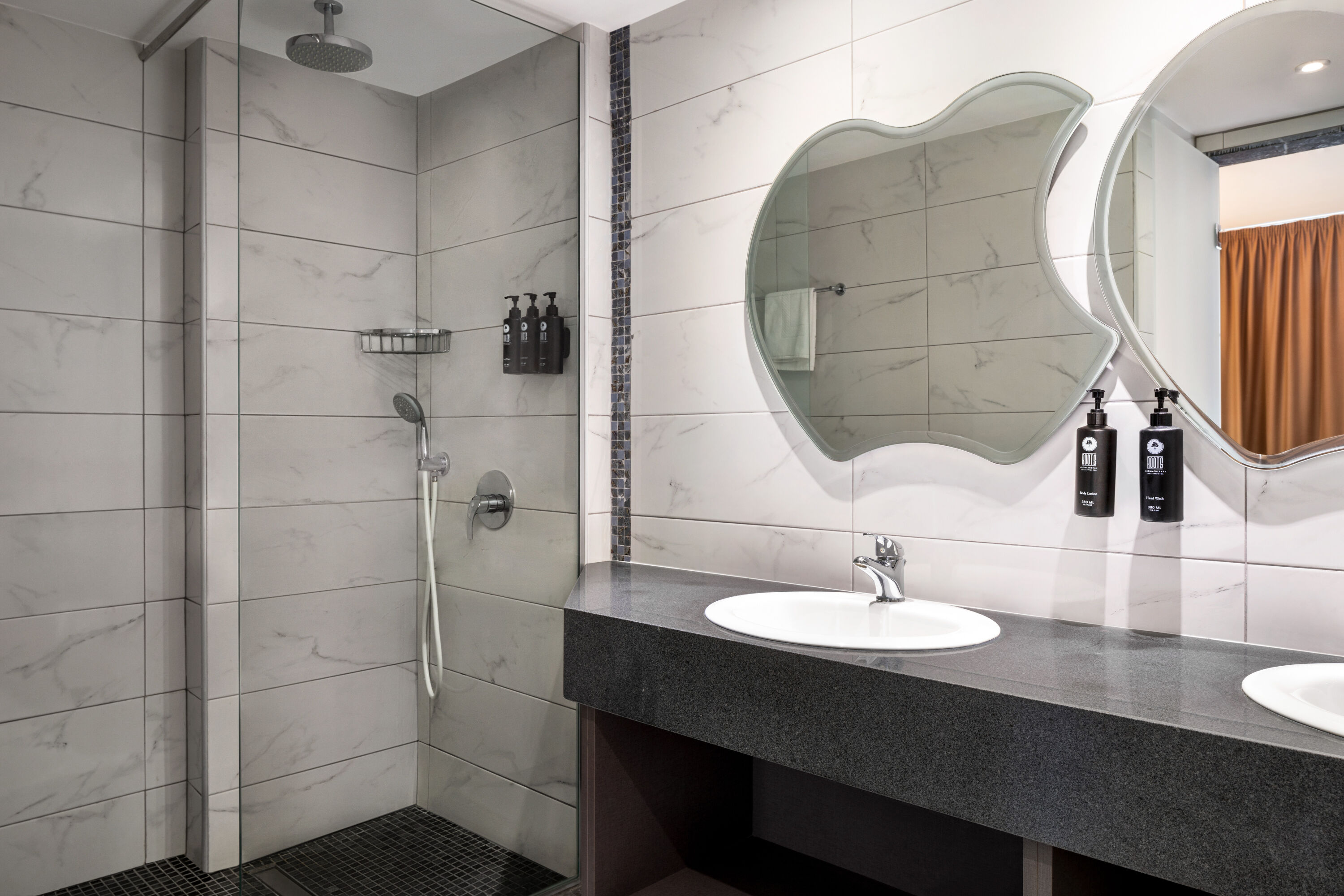 Guest room bath at the Ramada Hotel & Suites by Wyndham Ayia Napa in Famagusta, Other than US/Canada