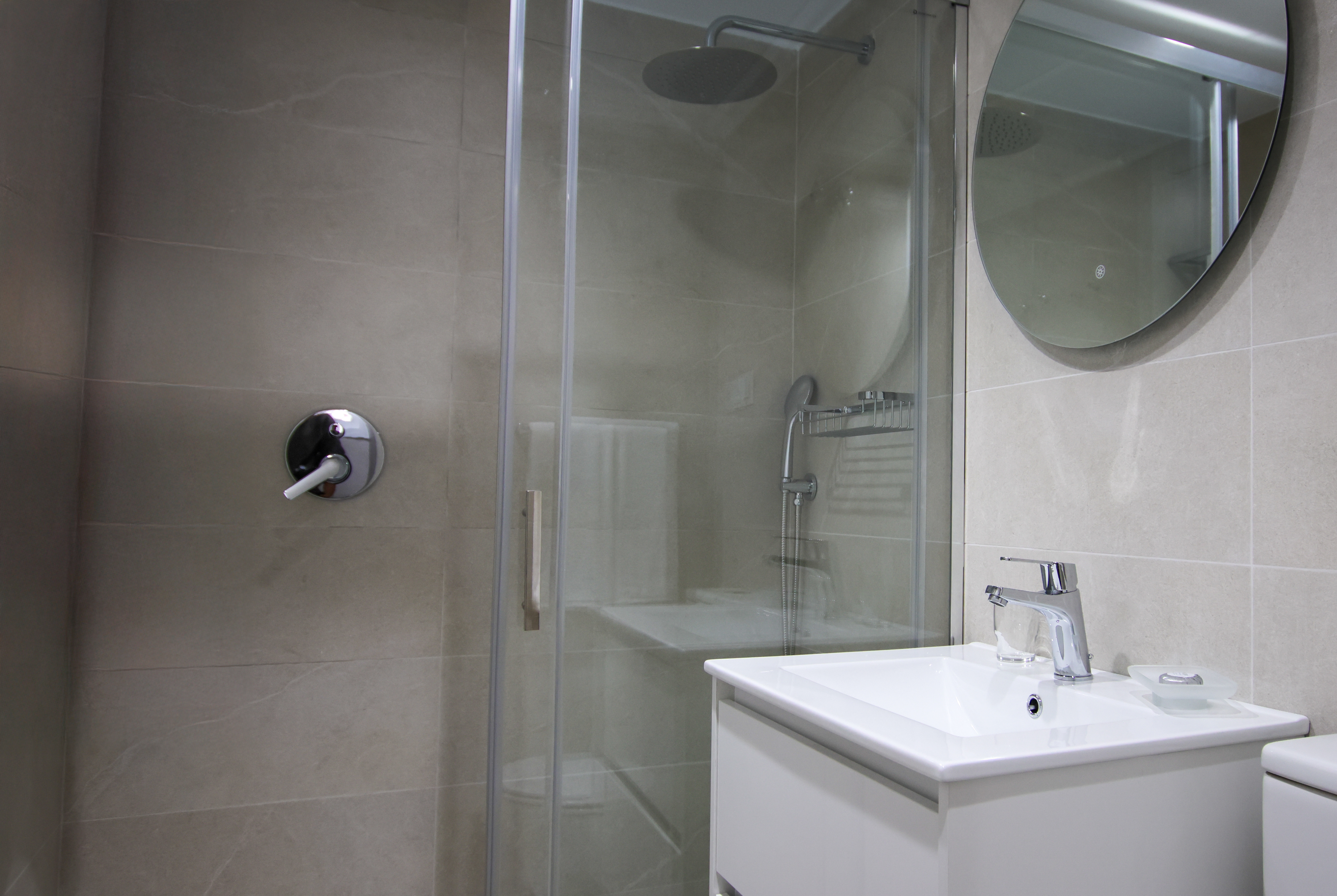 Guest room bath at the Ramada Hotel & Suites by Wyndham Costa del Sol Fuengirola in Mijas Costa, Other than US/Canada