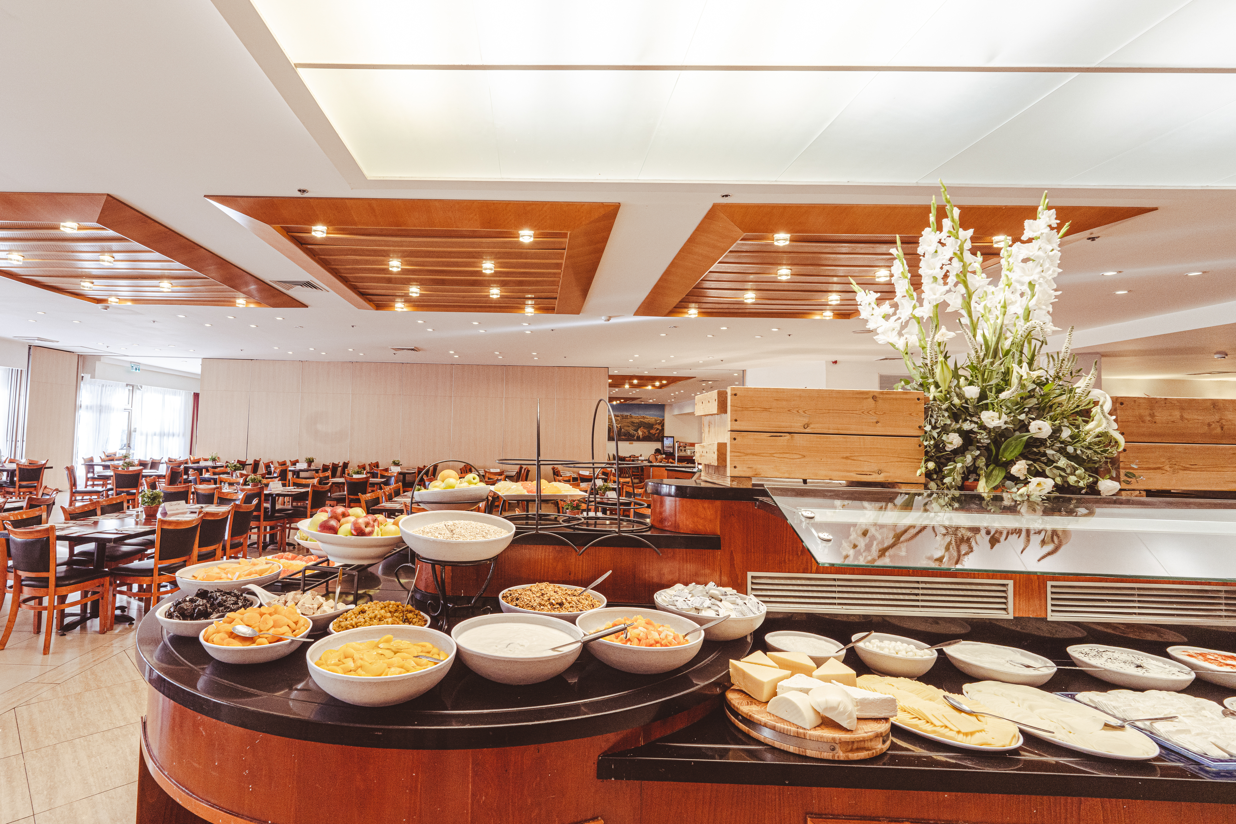 Ramada by Wyndham Jerusalem restaurant breakfast area with seating in Jerusalem, Other than US/Canada