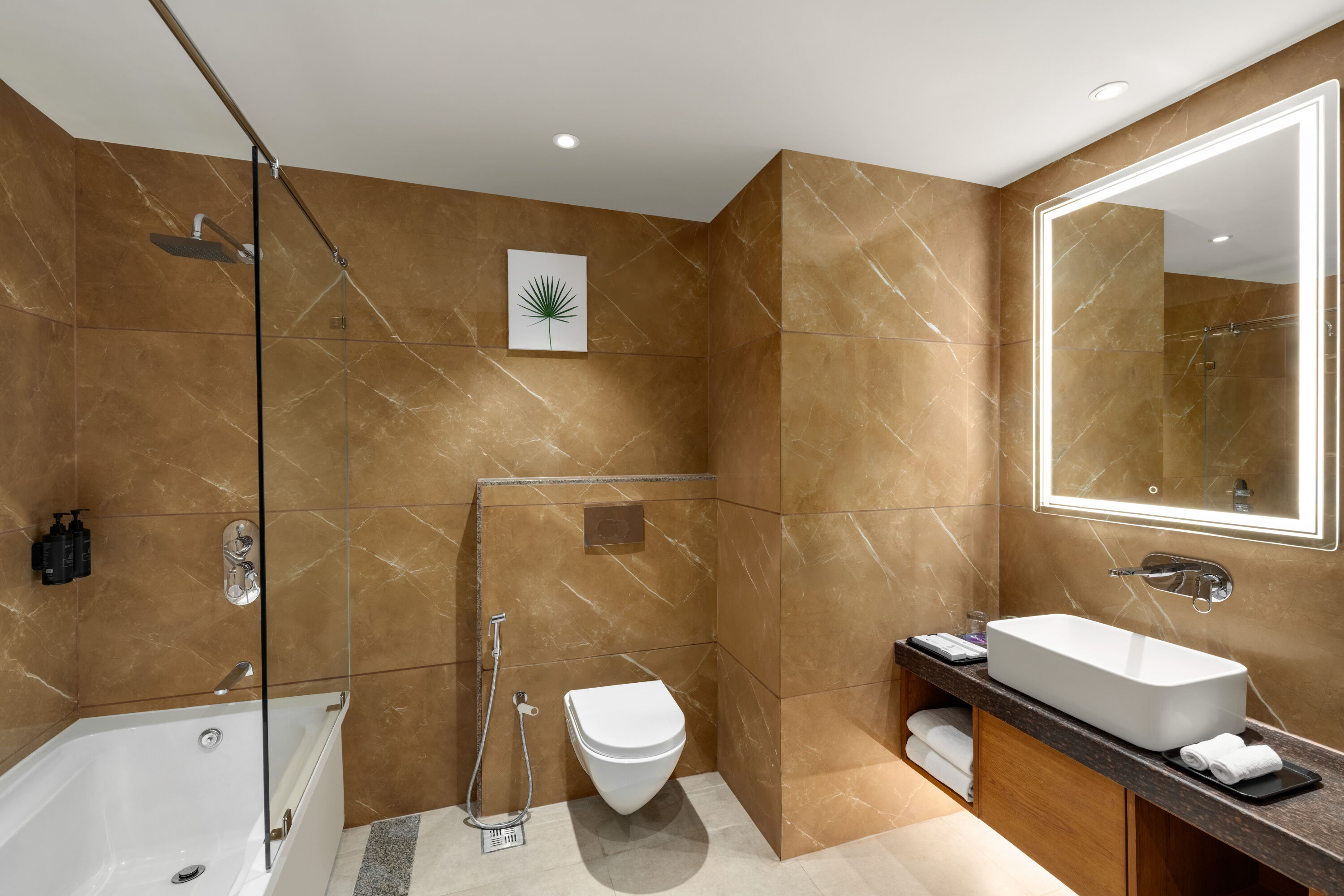 Guest room bath at the Ramada Encore by Wyndham Viramgam in Ahmedabad, Other than US/Canada
