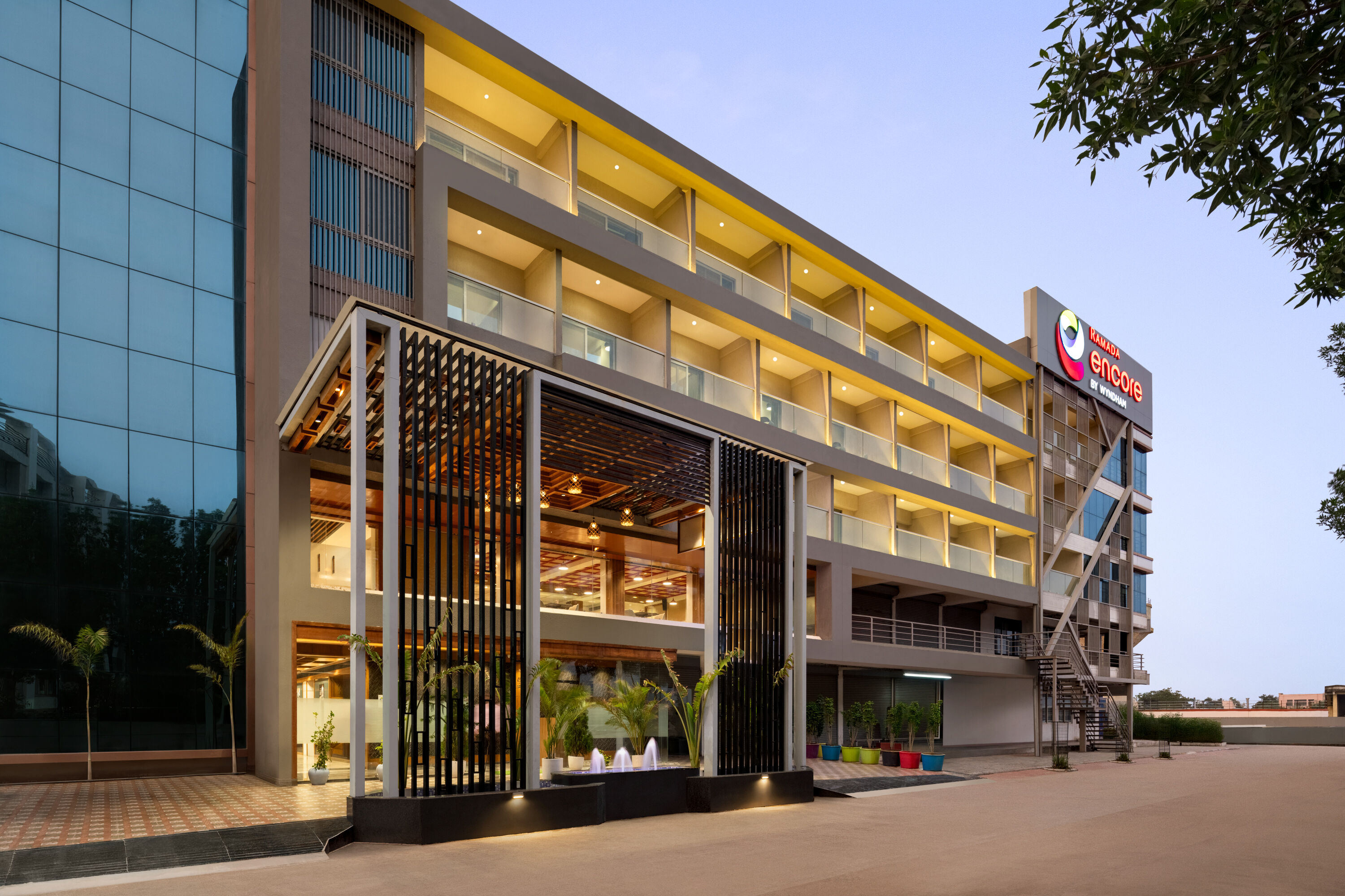 Exterior of Ramada Encore by Wyndham Viramgam hotel in Ahmedabad, Other than US/Canada