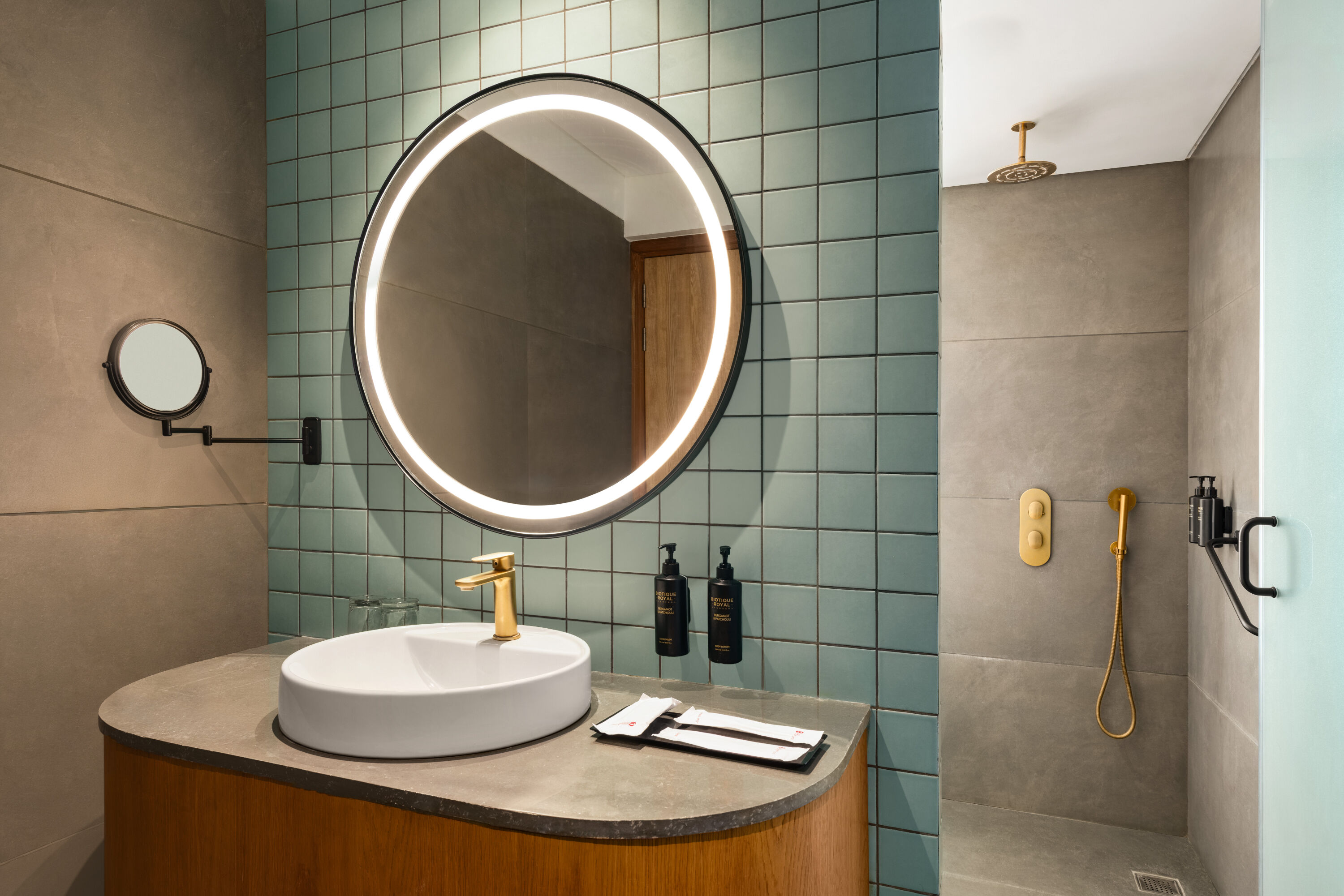 Guest room bath at the Ramada Encore by Wyndham Ambala GT Road in Ambala, Other than US/Canada