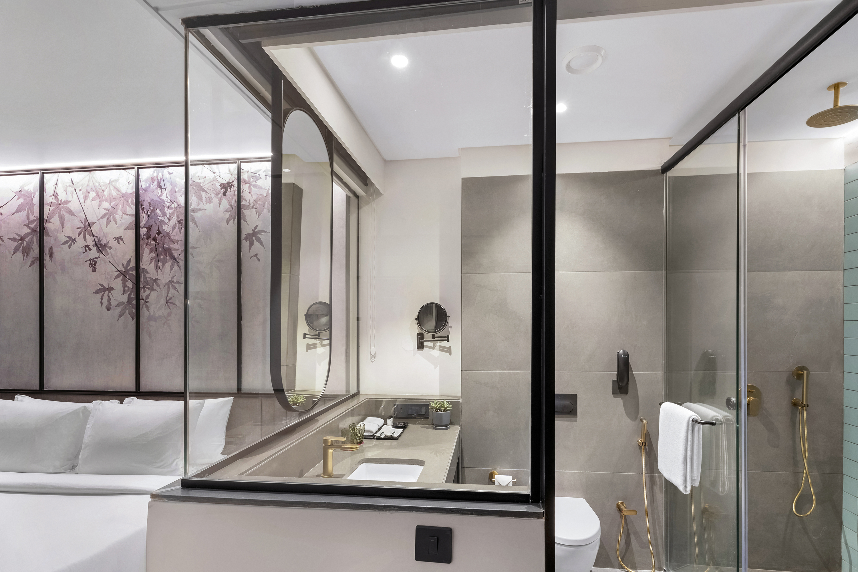 Guest room bath at the Ramada Encore by Wyndham Ambala GT Road in Ambala, Other than US/Canada