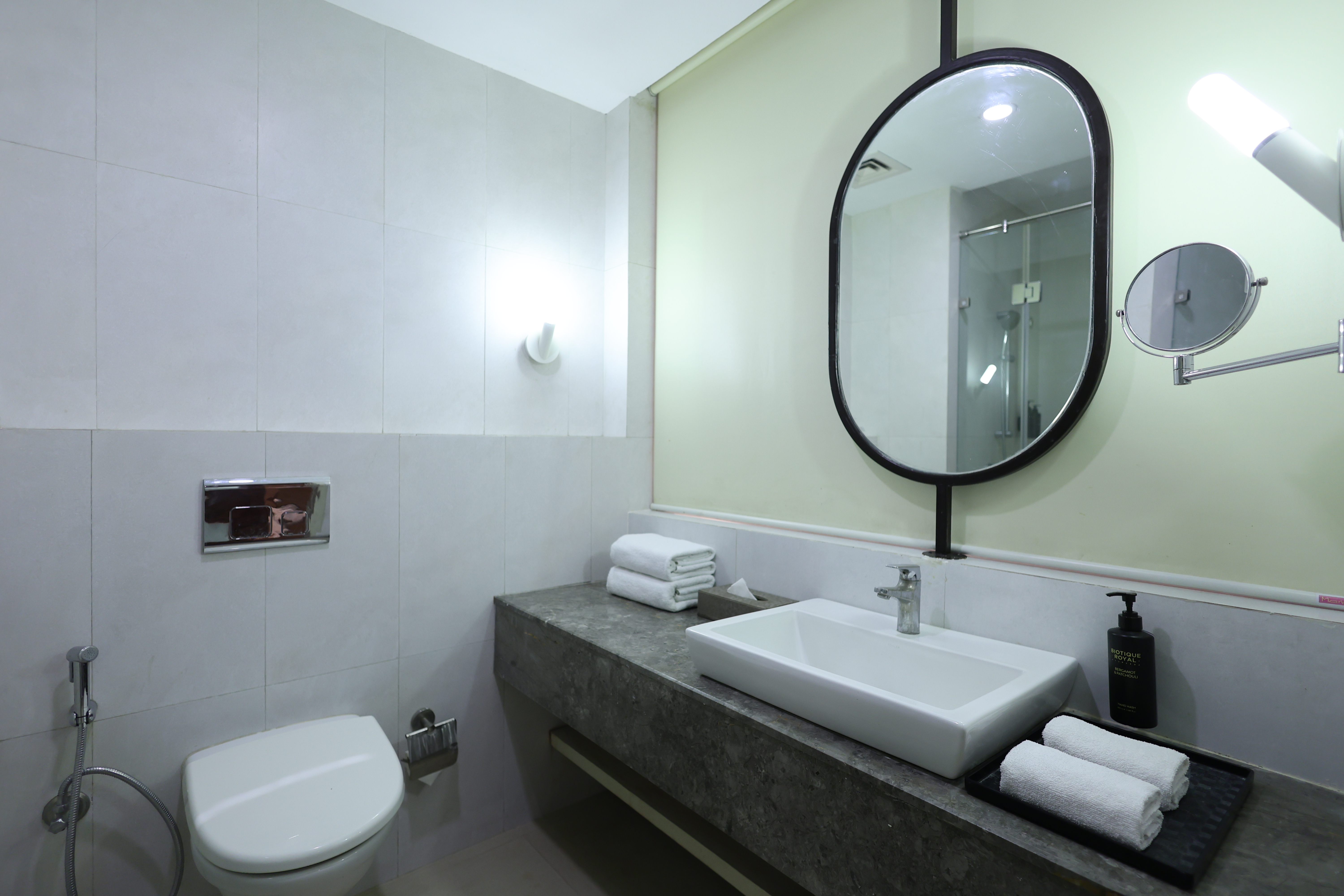 Guest room bath at the Ramada by Wyndham Bodh Gaya Mahabodhi in Bodh Gaya, Other than US/Canada