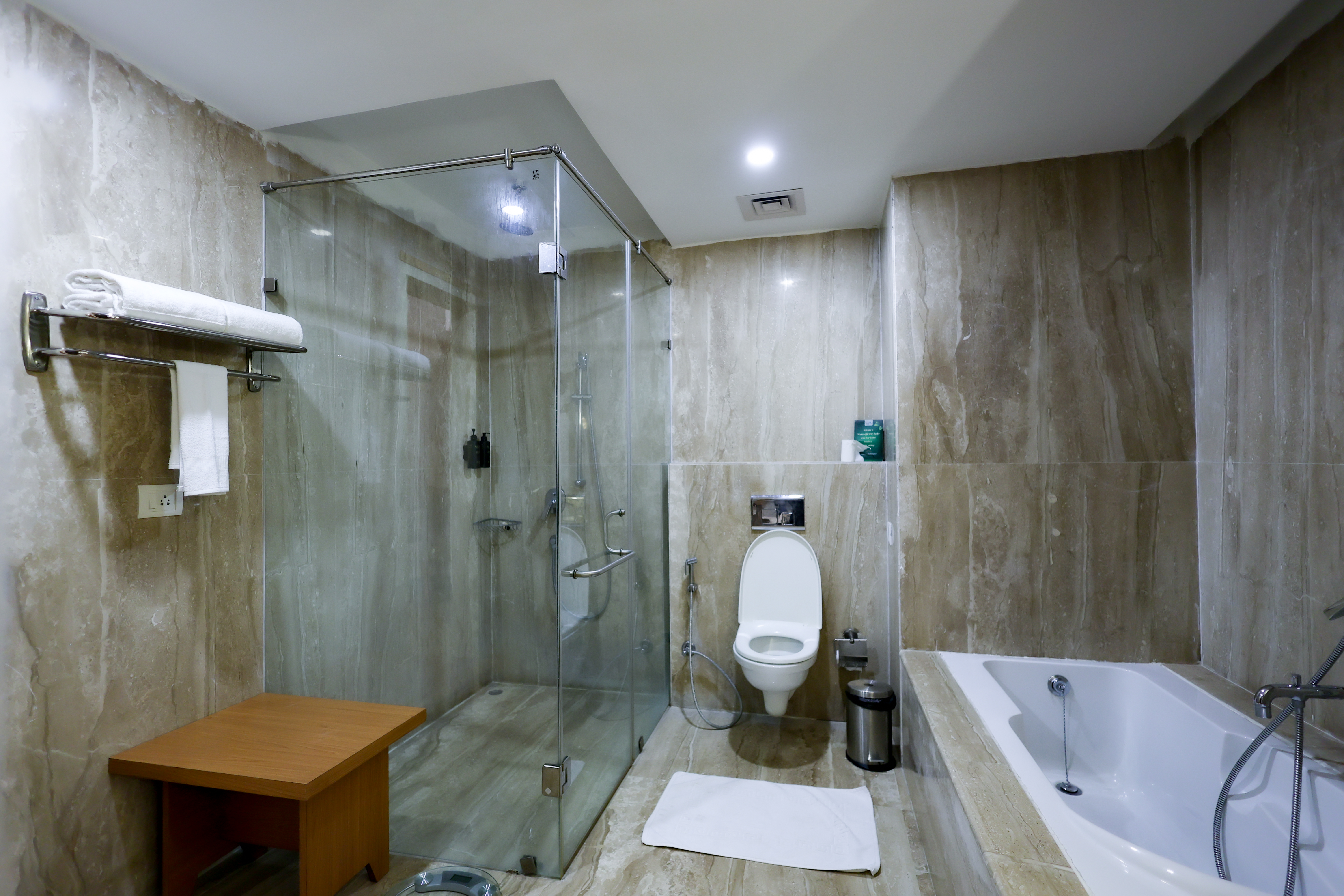 Guest room bath at the Ramada by Wyndham Bodh Gaya Mahabodhi in Bodh Gaya, Other than US/Canada