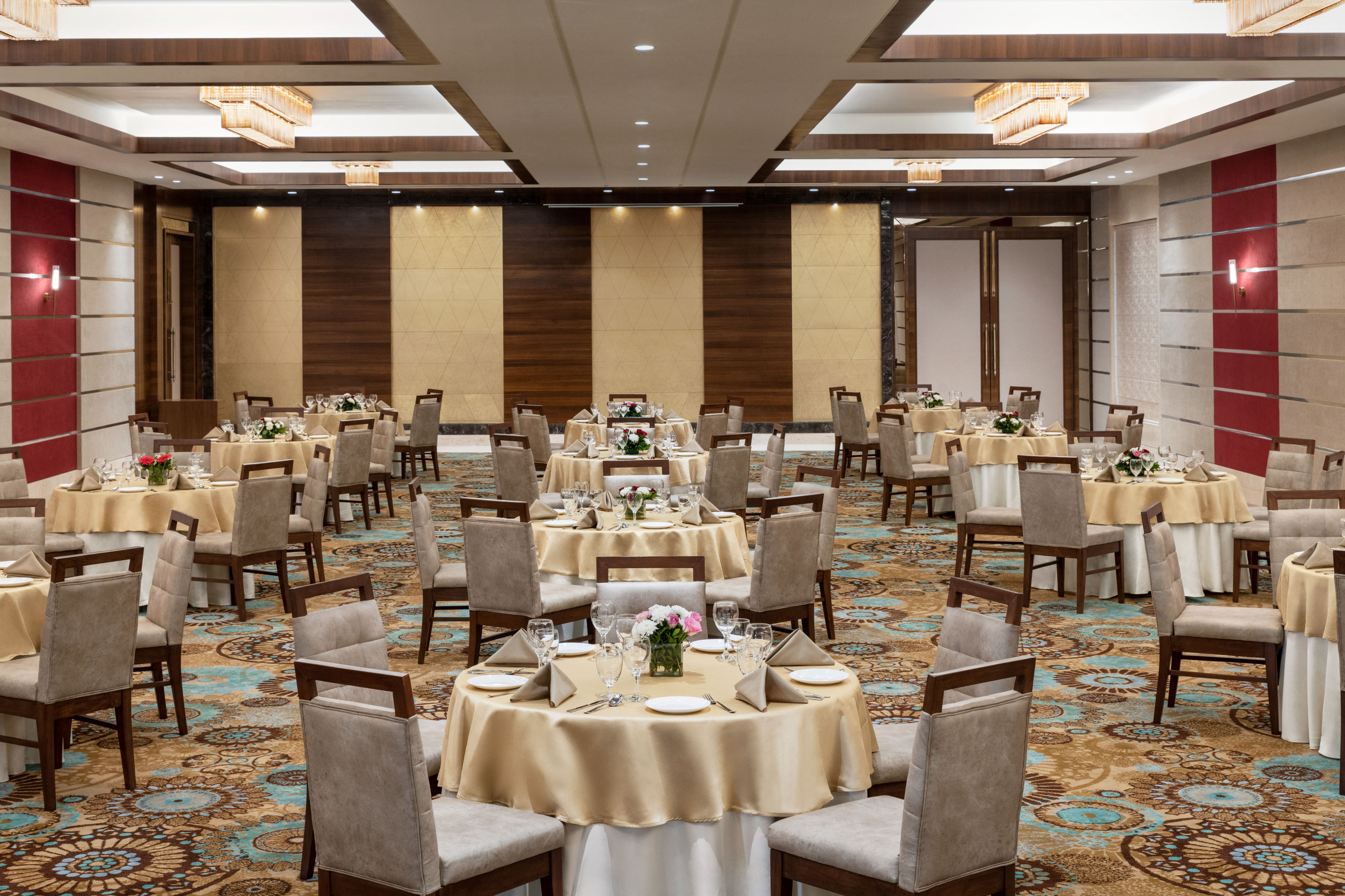Meeting room banquet rounds at Ramada by Wyndham Gandhidham Shinay in Gandhidham, Other than US/Canada