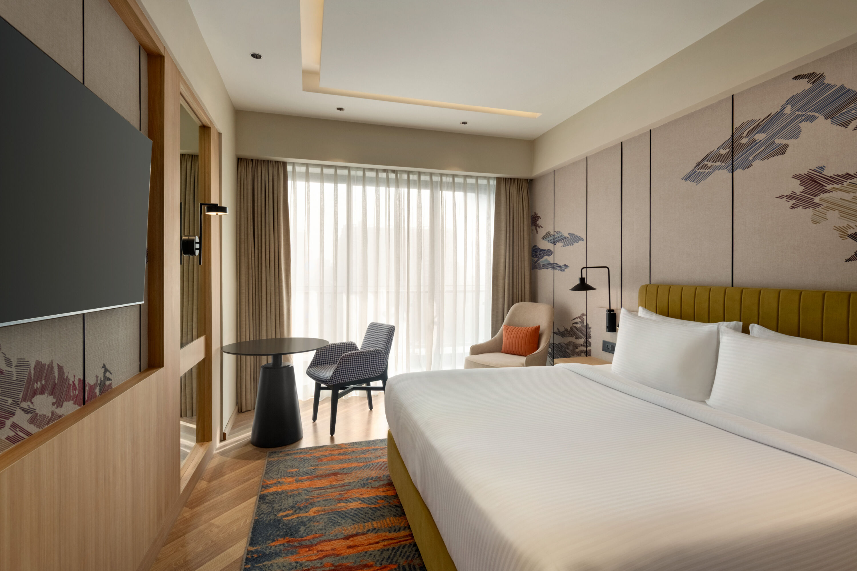 Guest room at the Ramada Encore by Wyndham Gurugram Dwarka Expressway in Gurugram, Other than US/Canada