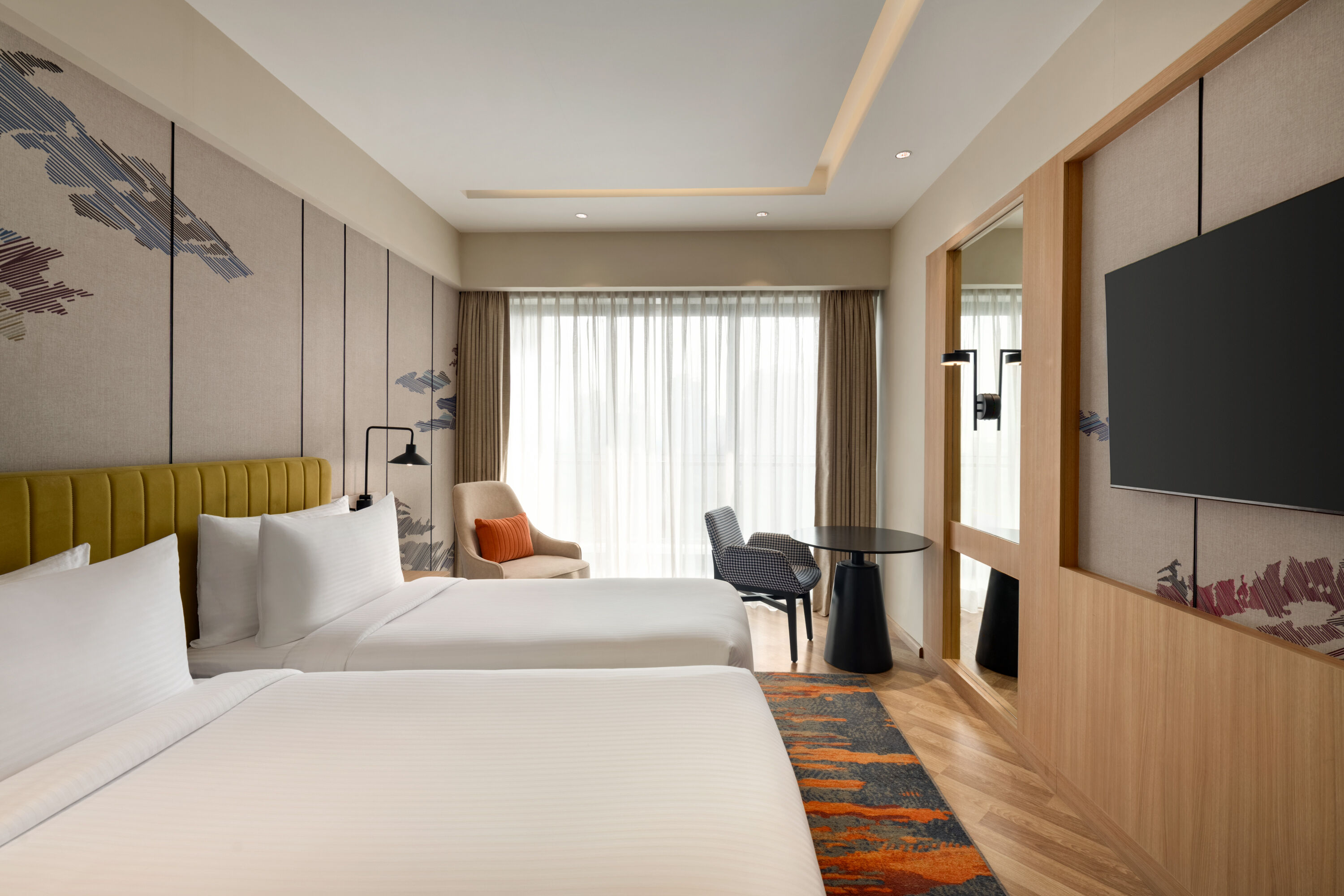 Guest room at the Ramada Encore by Wyndham Gurugram Dwarka Expressway in Gurugram, Other than US/Canada