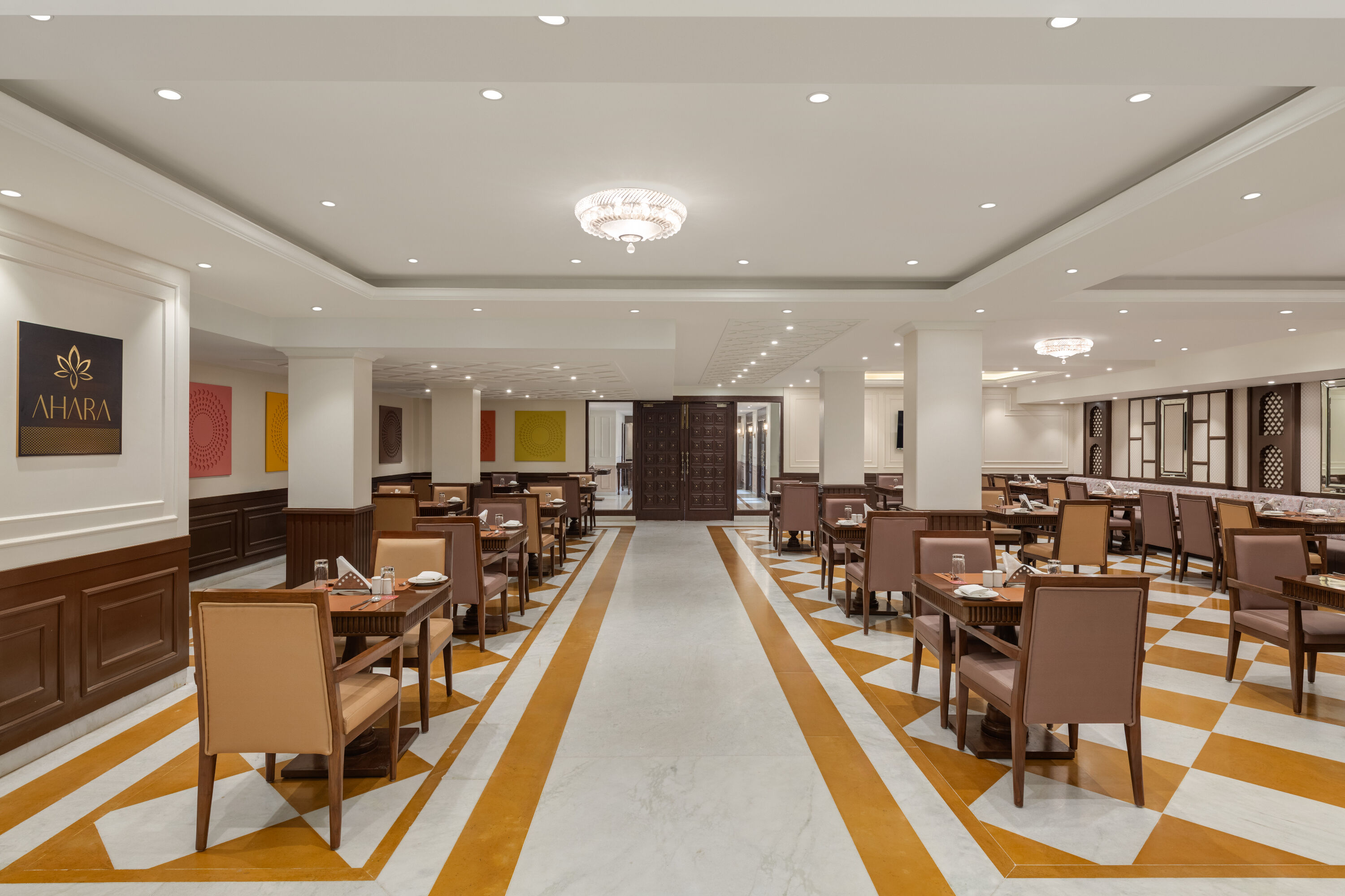 Ramada by Wyndham Jaisalmer Barmer Road restaurant breakfast area with seating in Jaisalmer, Other than US/Canada