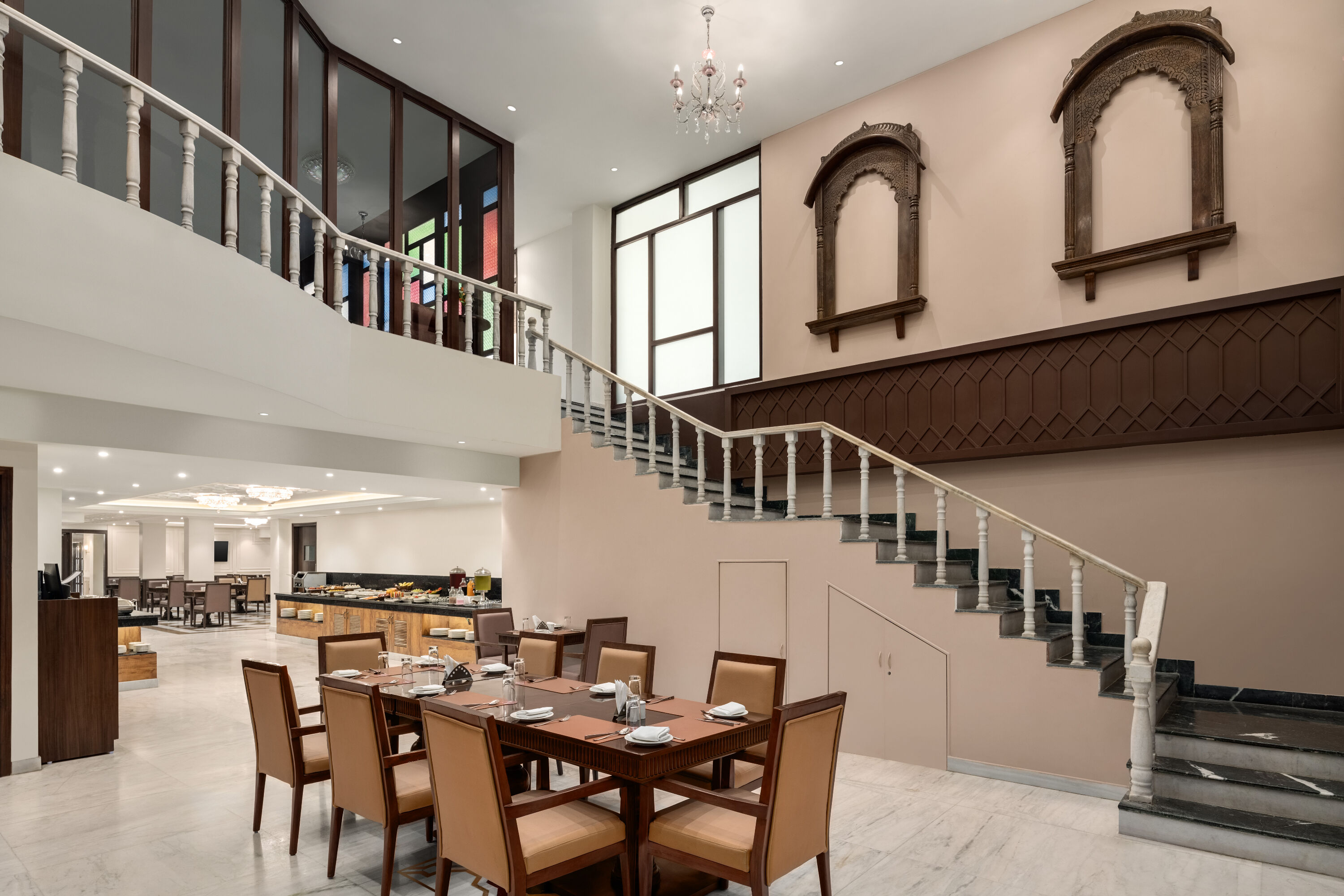 Ramada by Wyndham Jaisalmer Barmer Road restaurant breakfast area with seating in Jaisalmer, Other than US/Canada