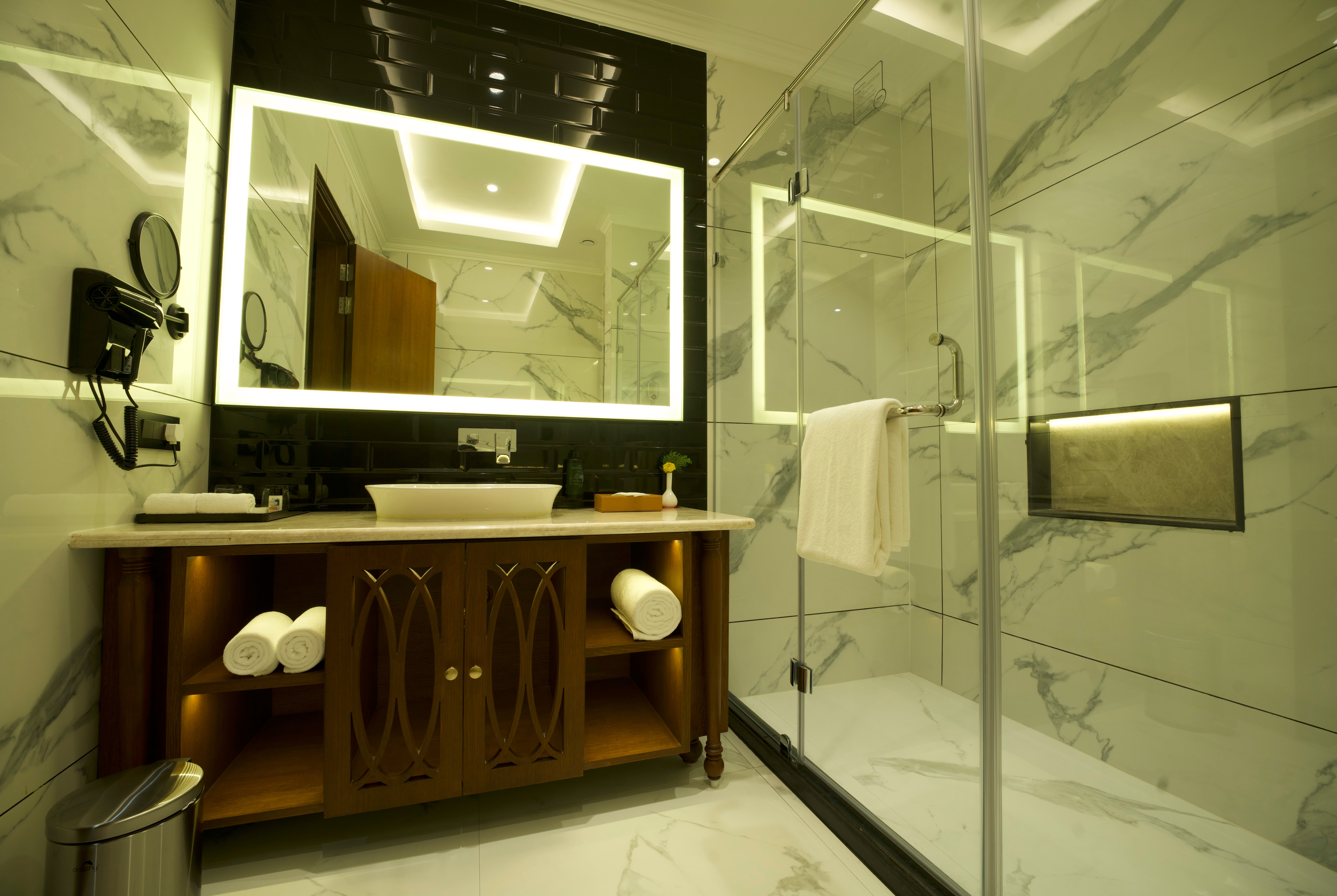 Guest room bath at the Ramada by Wyndham Khajuraho in Khajuraho, Other than US/Canada