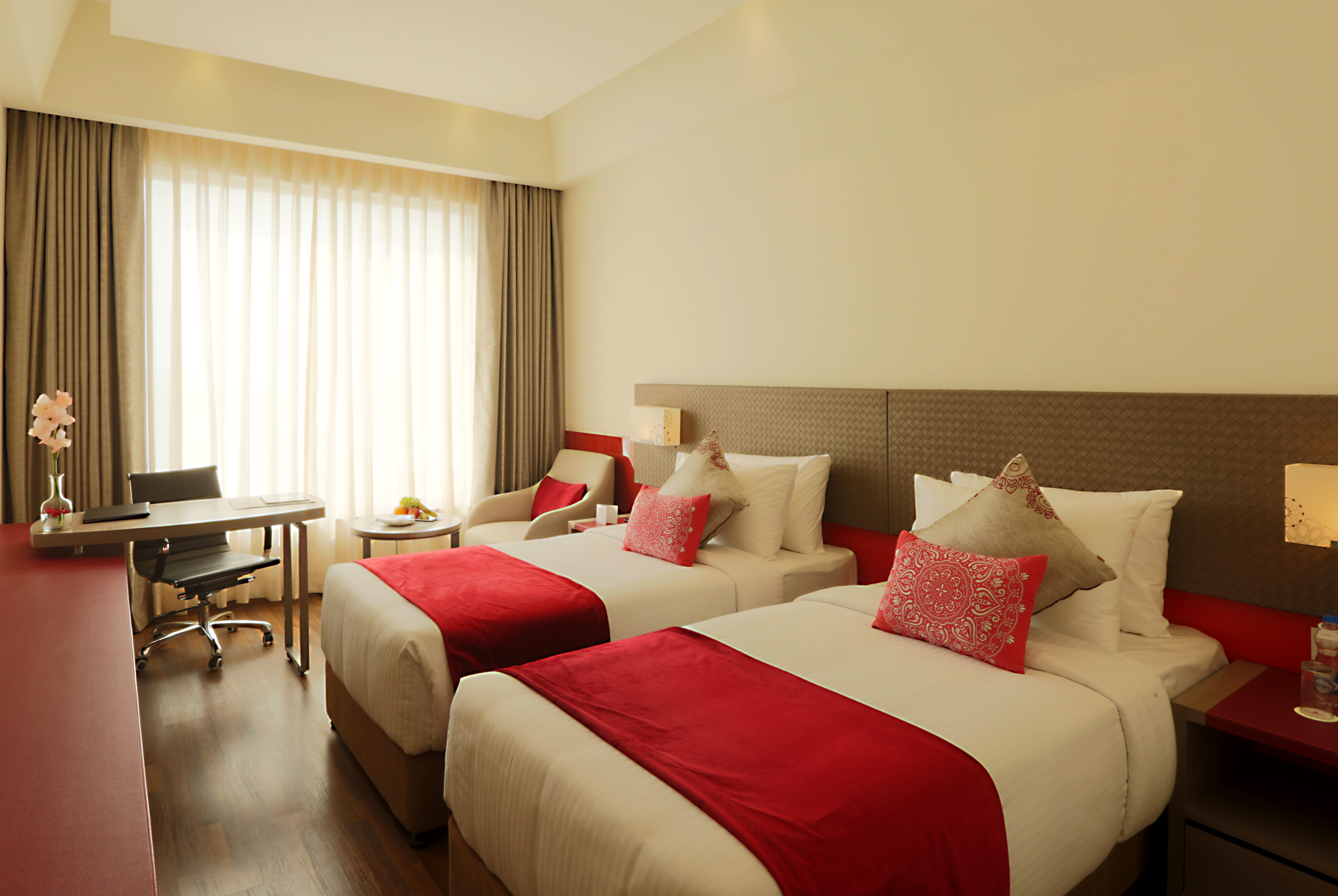 Guest room at the Ramada by Wyndham Lucknow Hotel and Convention Center in Lucknow, Other than US/Canada