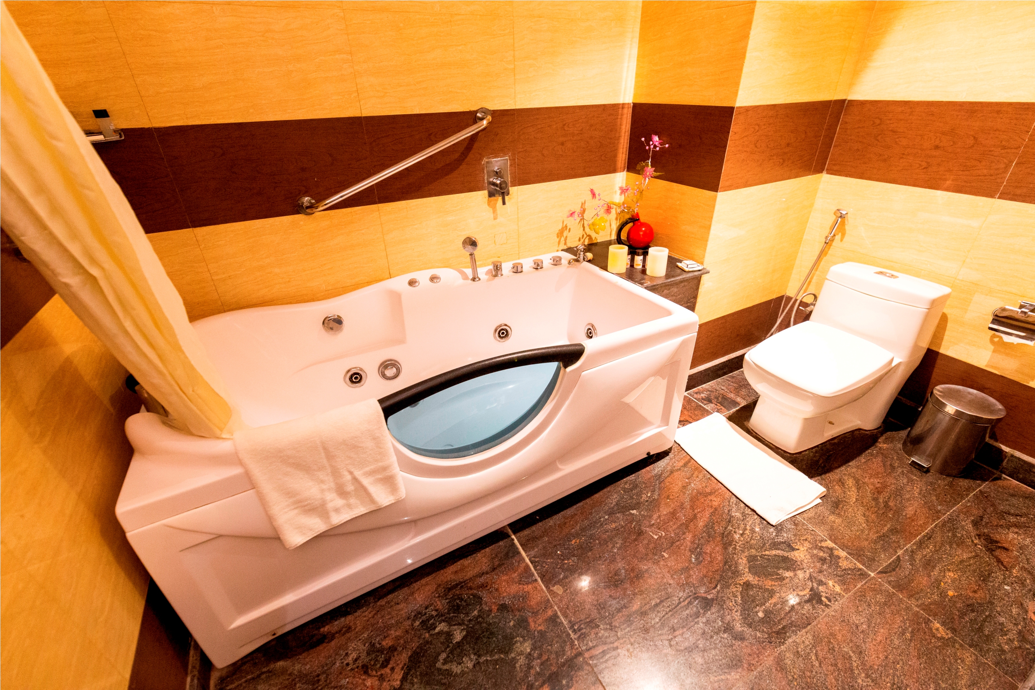 Guest room bath at the Ramada by Wyndham Neemrana in Shahjahanpur, Other than US/Canada