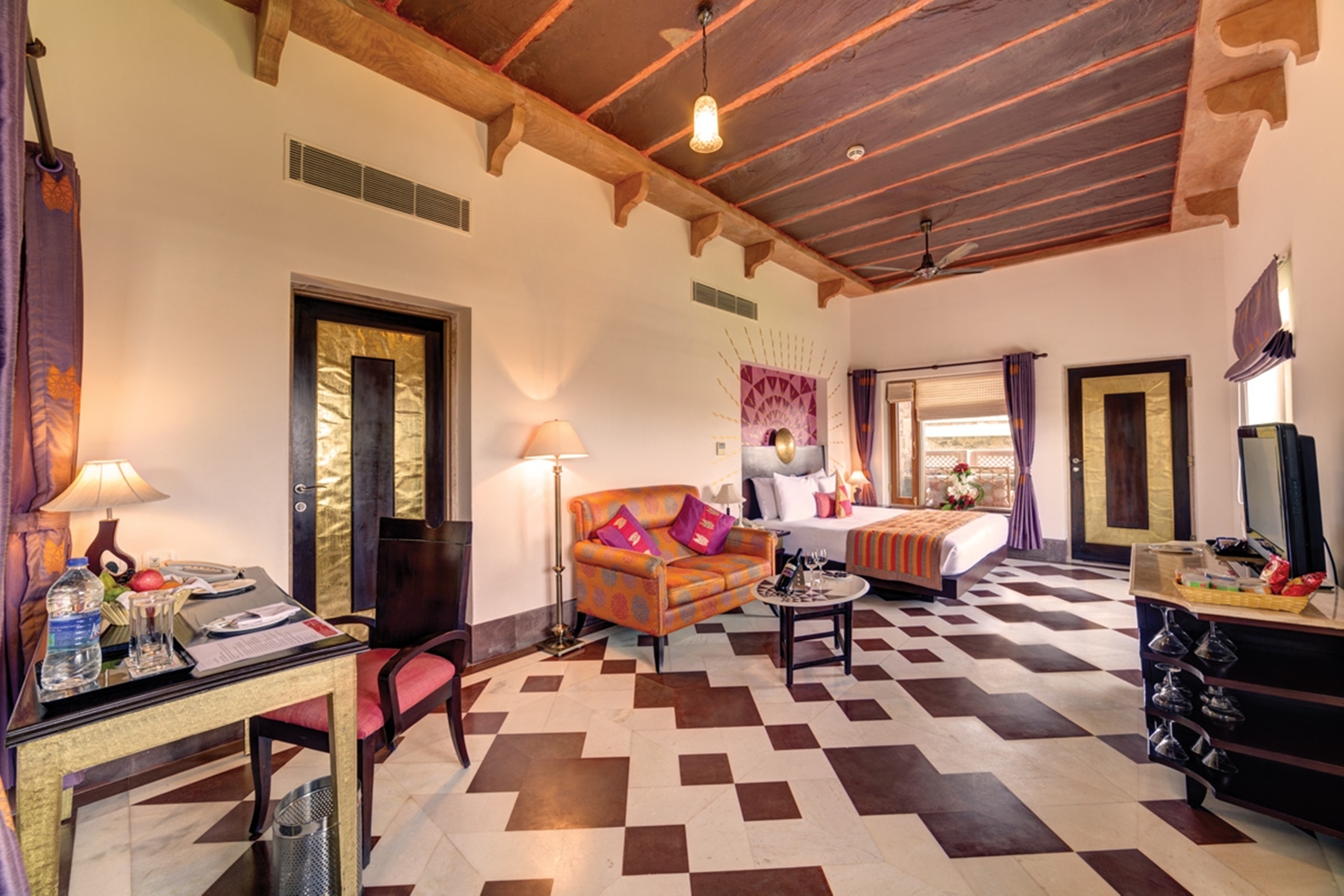 Guest room at the Ramada by Wyndham Udaipur Resort and Spa in Udaipur, Other than US/Canada