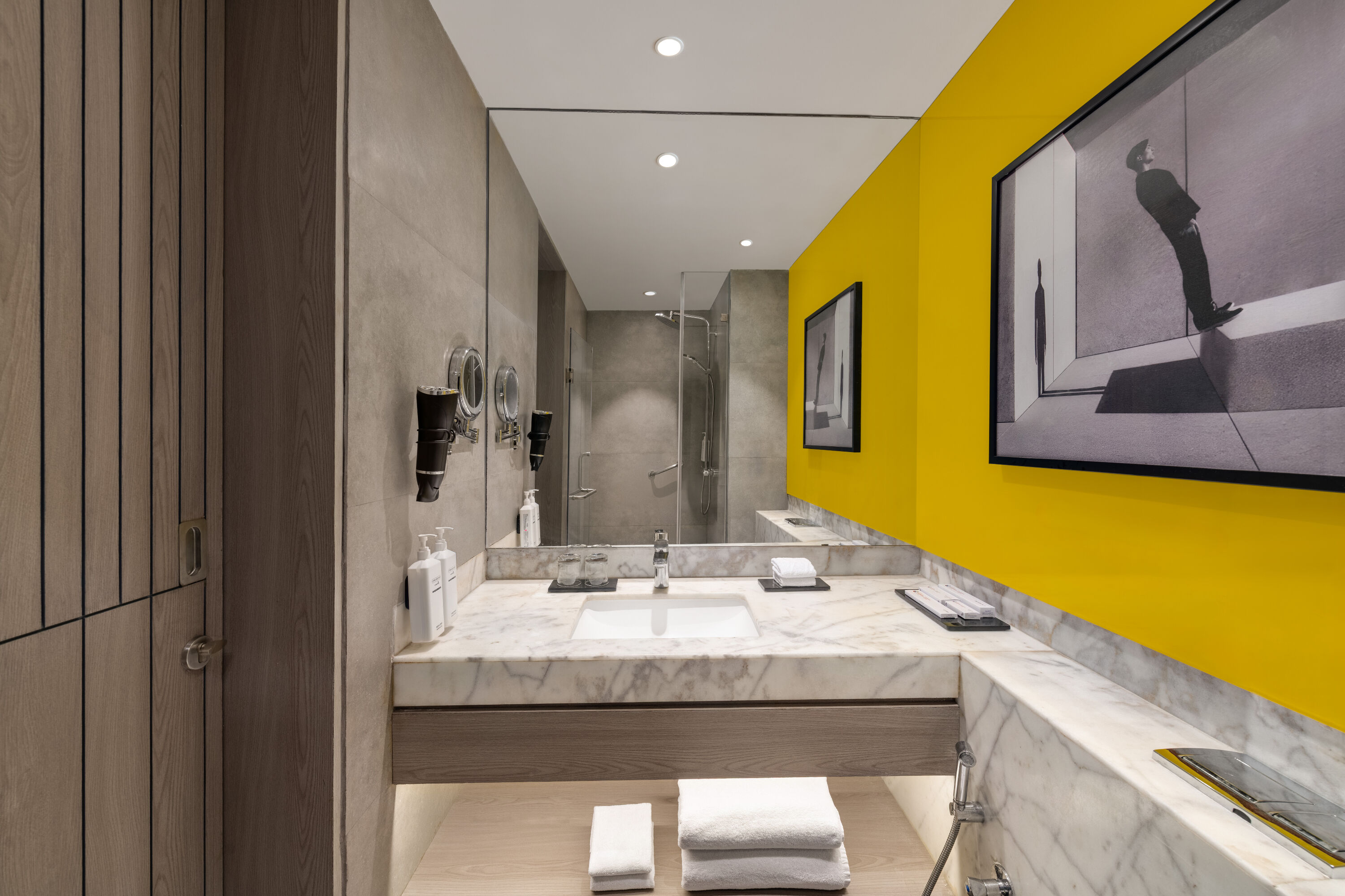 Guest room bath at the Ramada Encore by Wyndham Chandigarh Zirakpur in Zirakpur, Other than US/Canada