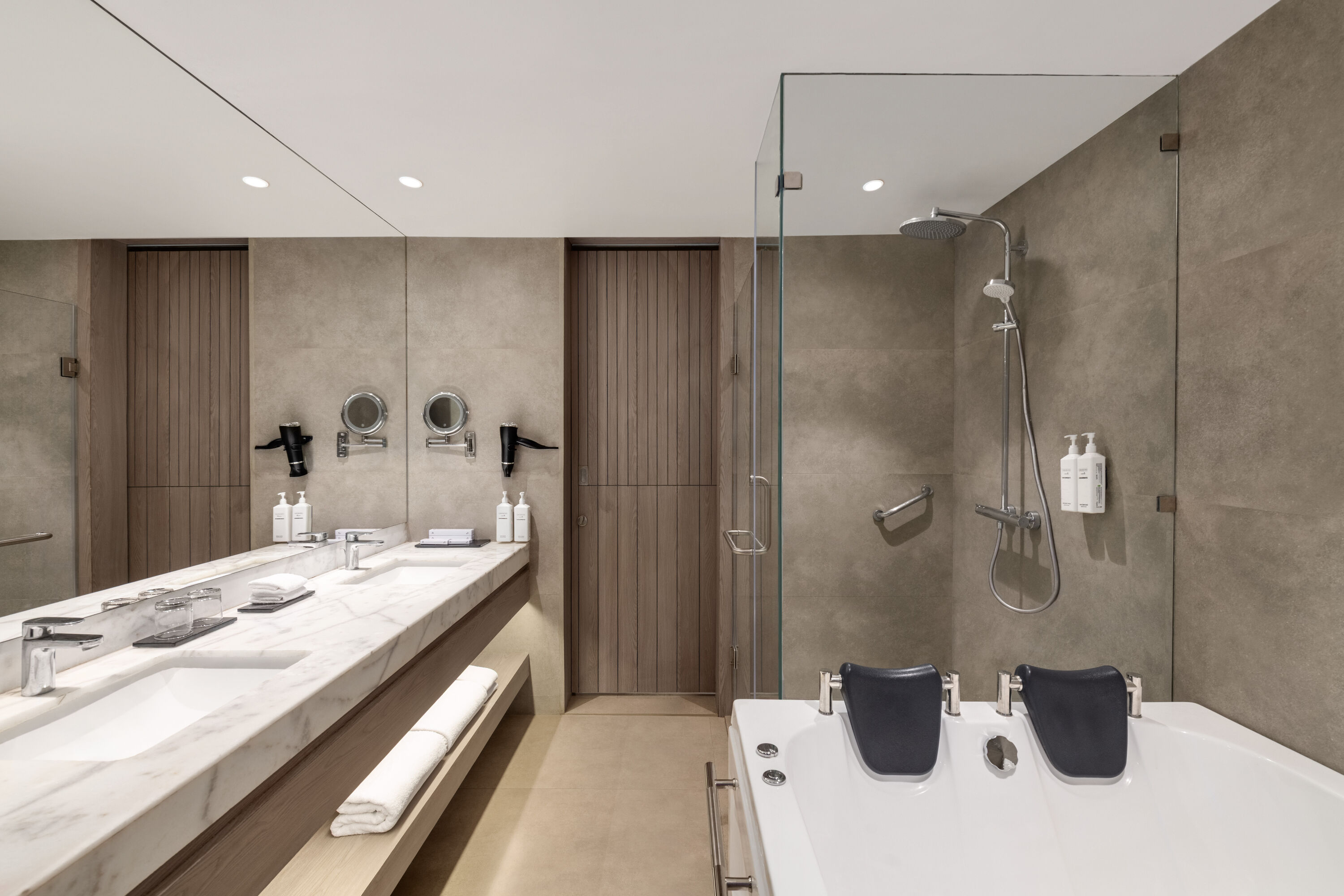 Guest room bath at the Ramada Encore by Wyndham Chandigarh Zirakpur in Zirakpur, Other than US/Canada