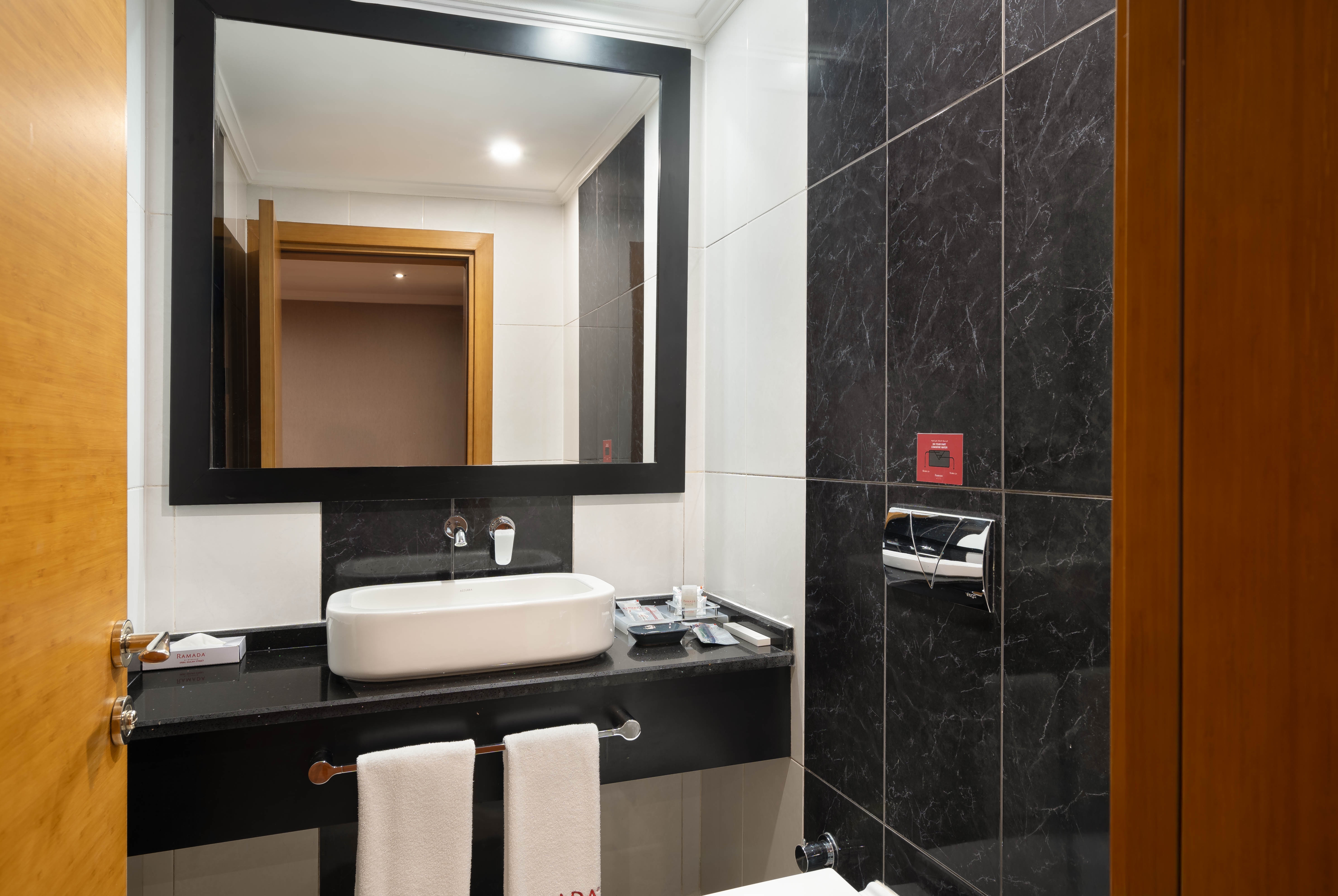 Guest room bath at the Ramada by Wyndham Erbil Gulan Street in Erbil, Other than US/Canada