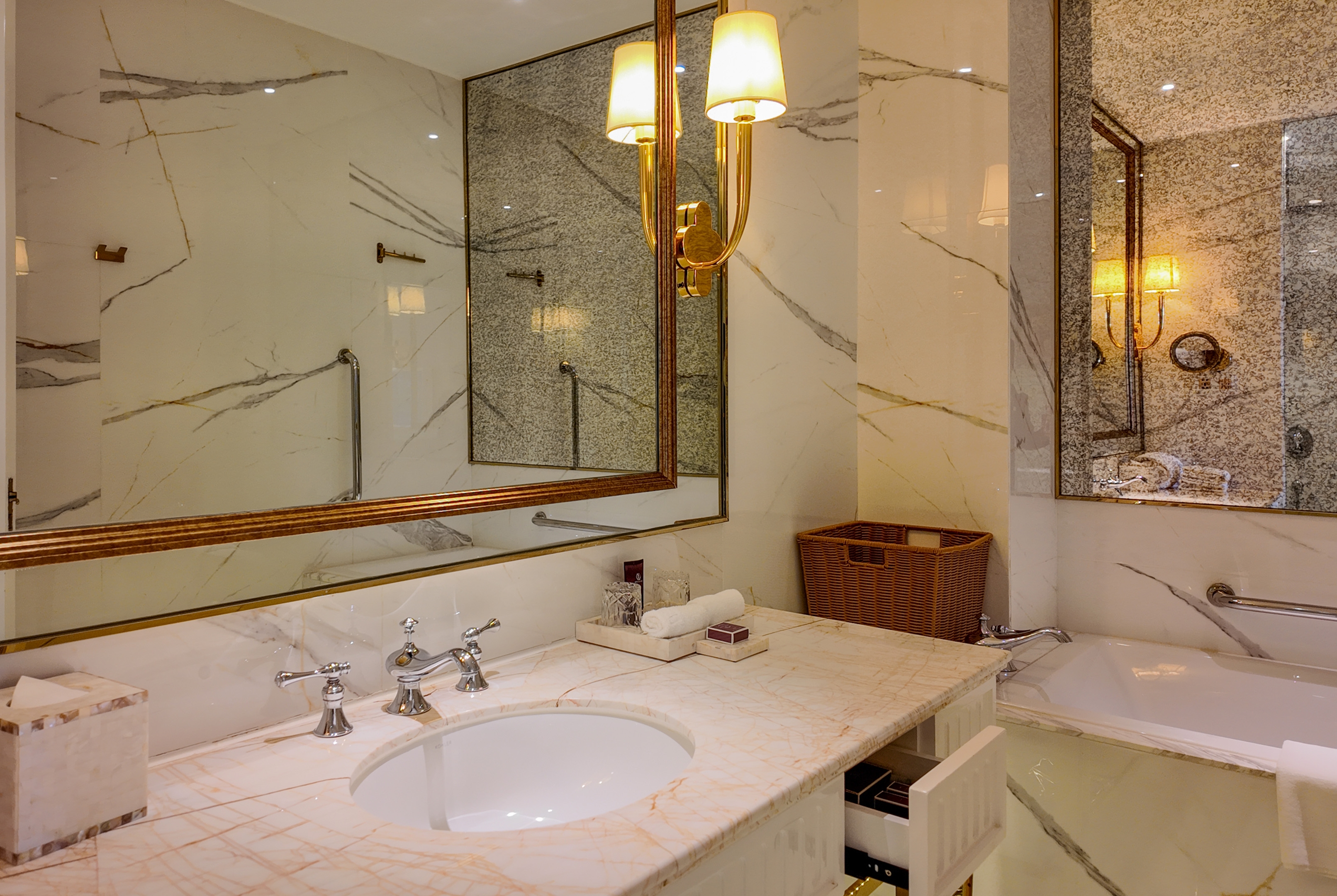 Guest room bath at the Ramada by Wyndham Sihanoukville Xinhaohui Palace in Sihanoukville, Other than US/Canada