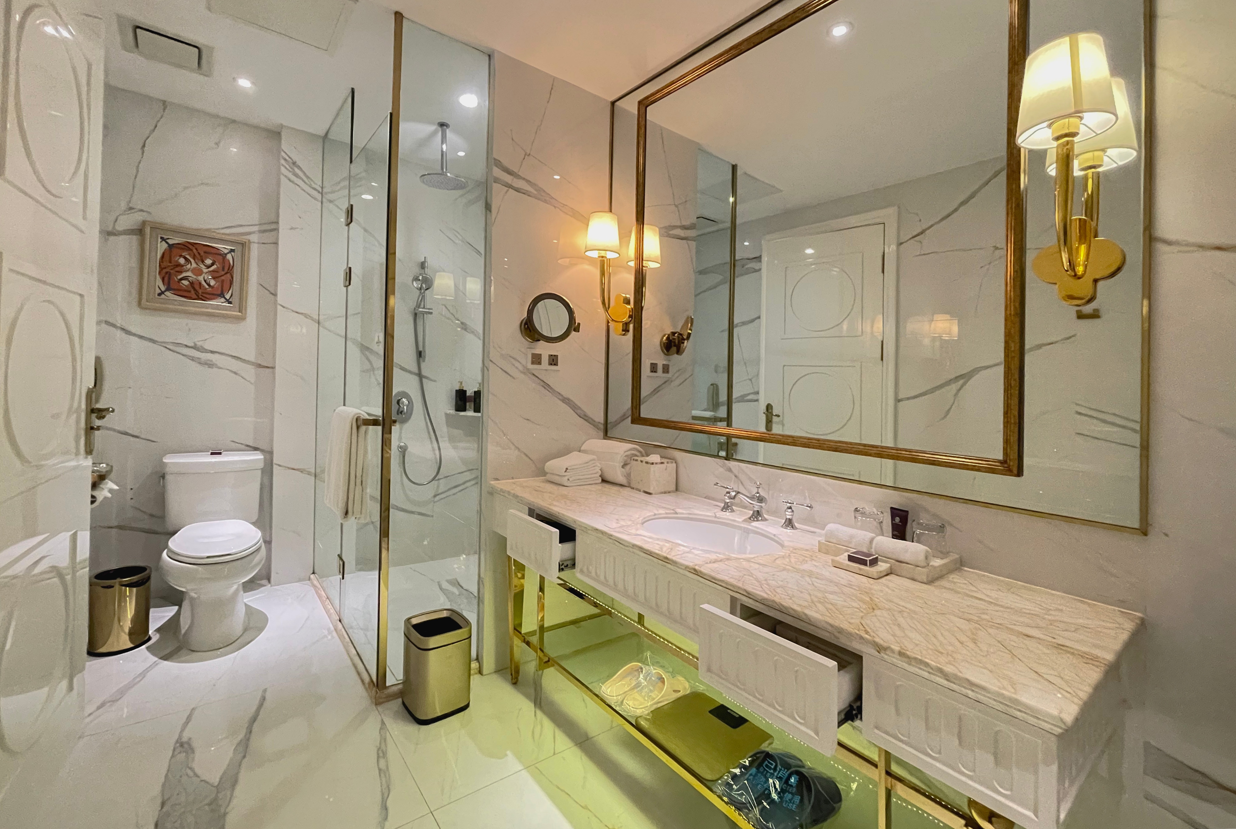 Guest room bath at the Ramada by Wyndham Sihanoukville Xinhaohui Palace in Sihanoukville, Other than US/Canada