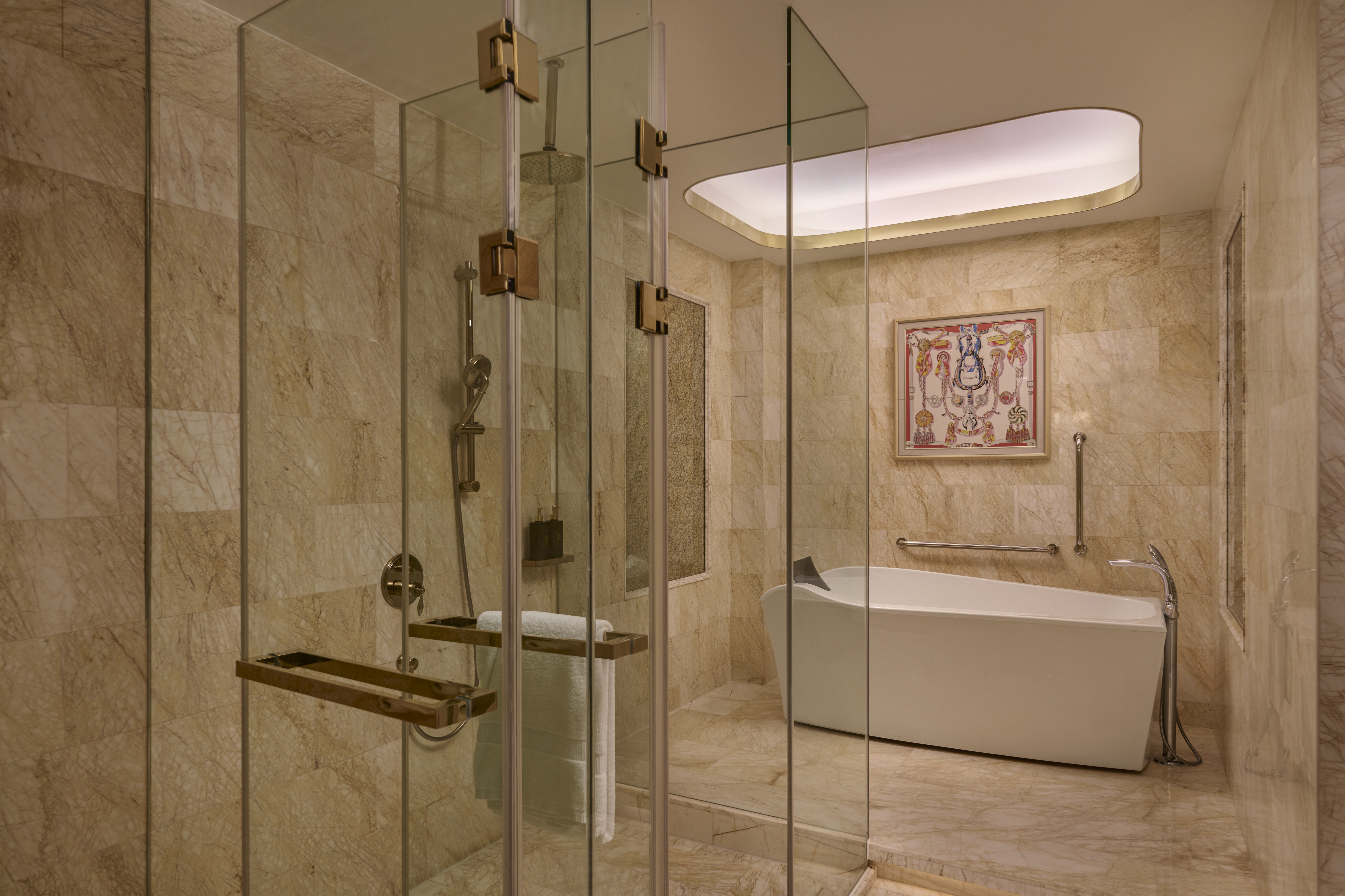 Guest room bath at the Ramada by Wyndham Sihanoukville Xinhaohui Palace in Sihanoukville, Other than US/Canada
