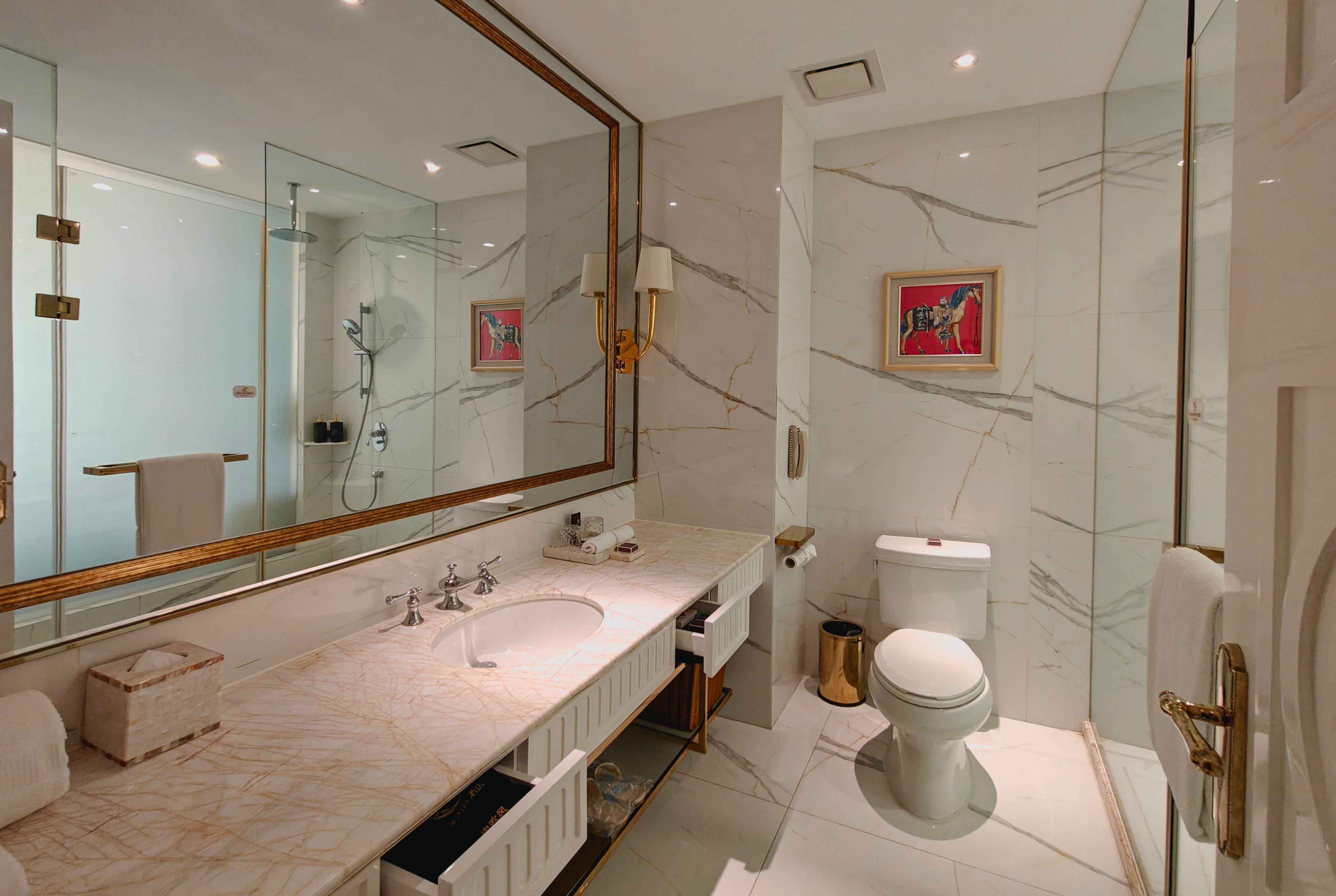 Guest room bath at the Ramada by Wyndham Sihanoukville Xinhaohui Palace in Sihanoukville, Other than US/Canada