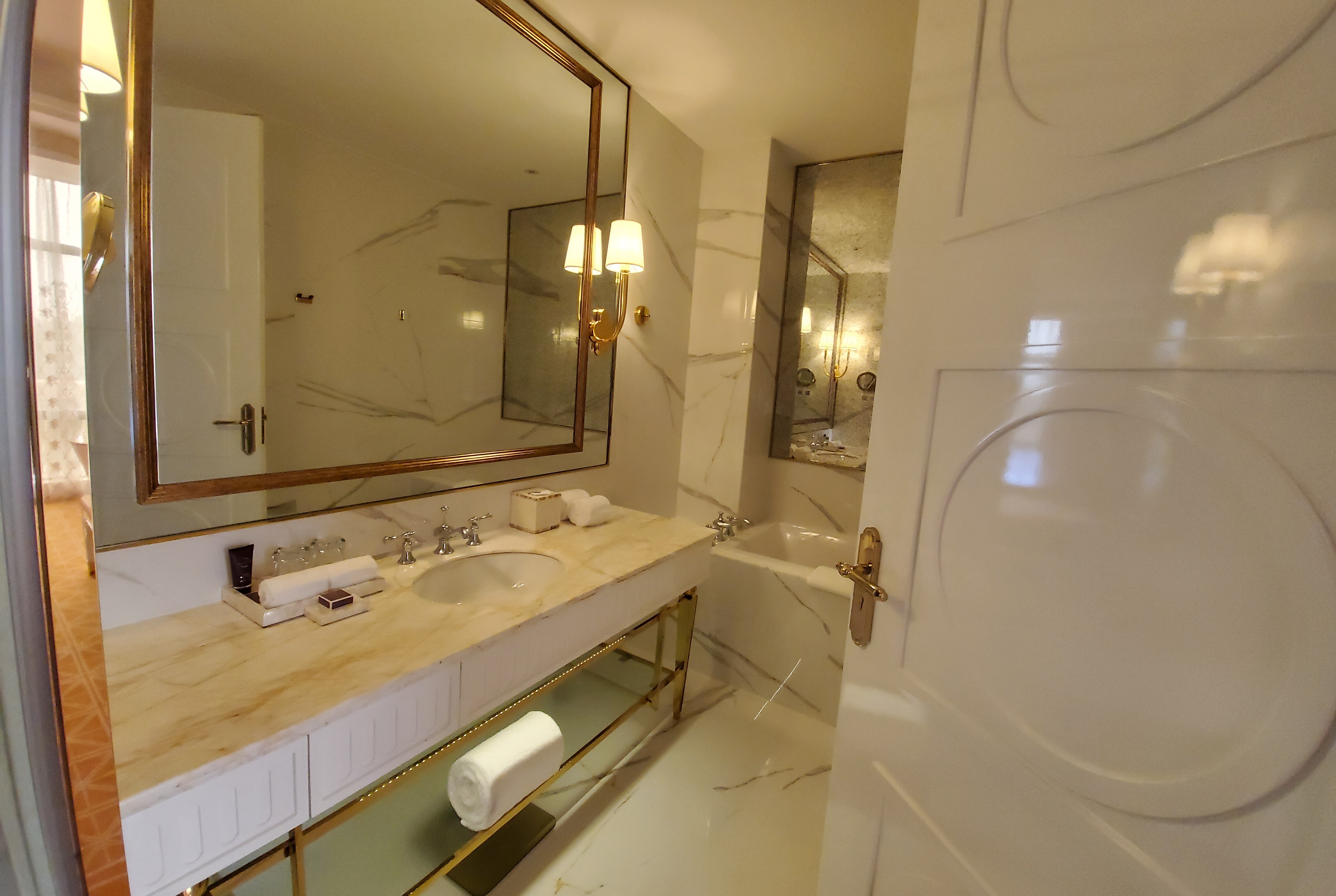 Guest room bath at the Ramada by Wyndham Sihanoukville Xinhaohui Palace in Sihanoukville, Other than US/Canada