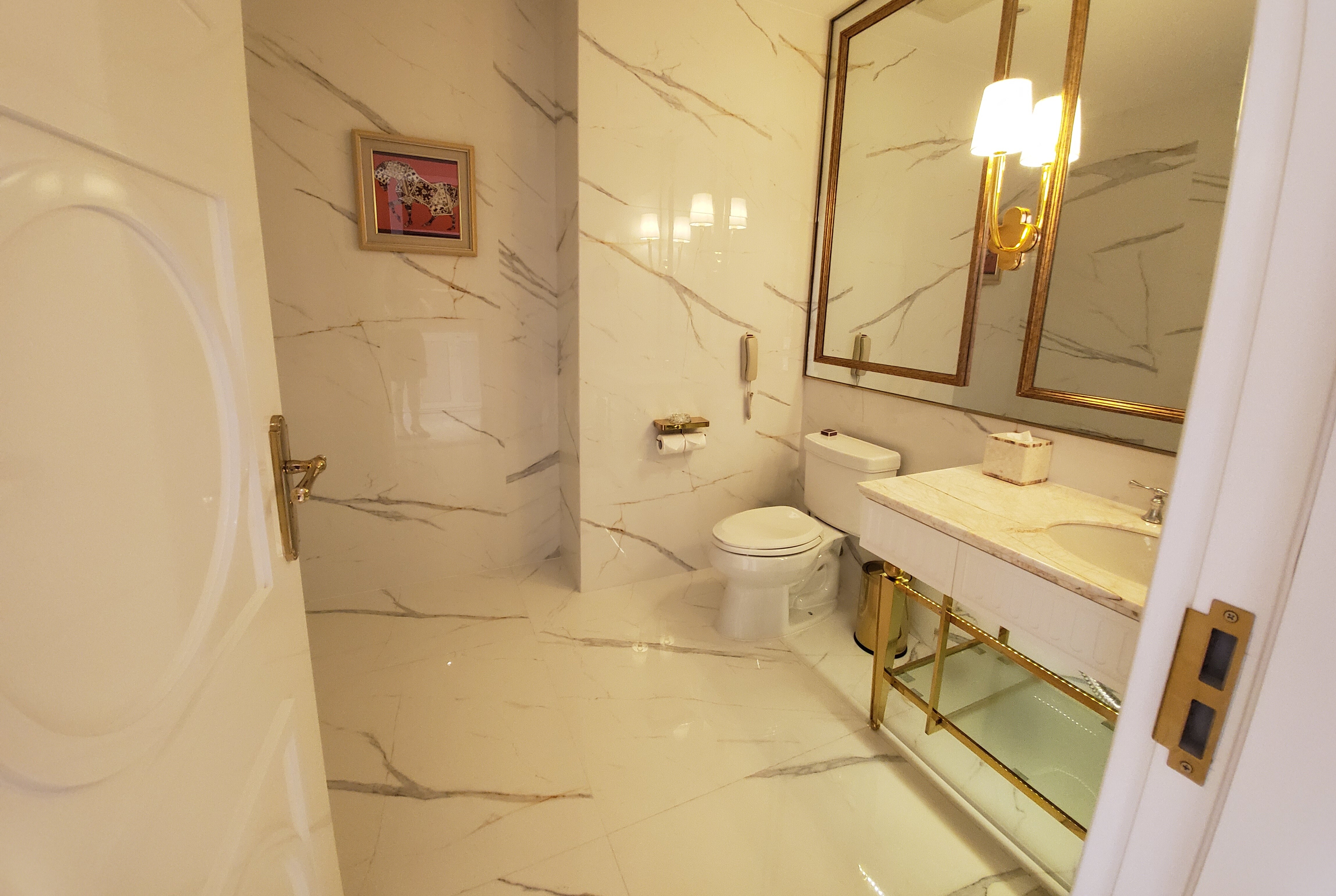 Guest room bath at the Ramada by Wyndham Sihanoukville Xinhaohui Palace in Sihanoukville, Other than US/Canada