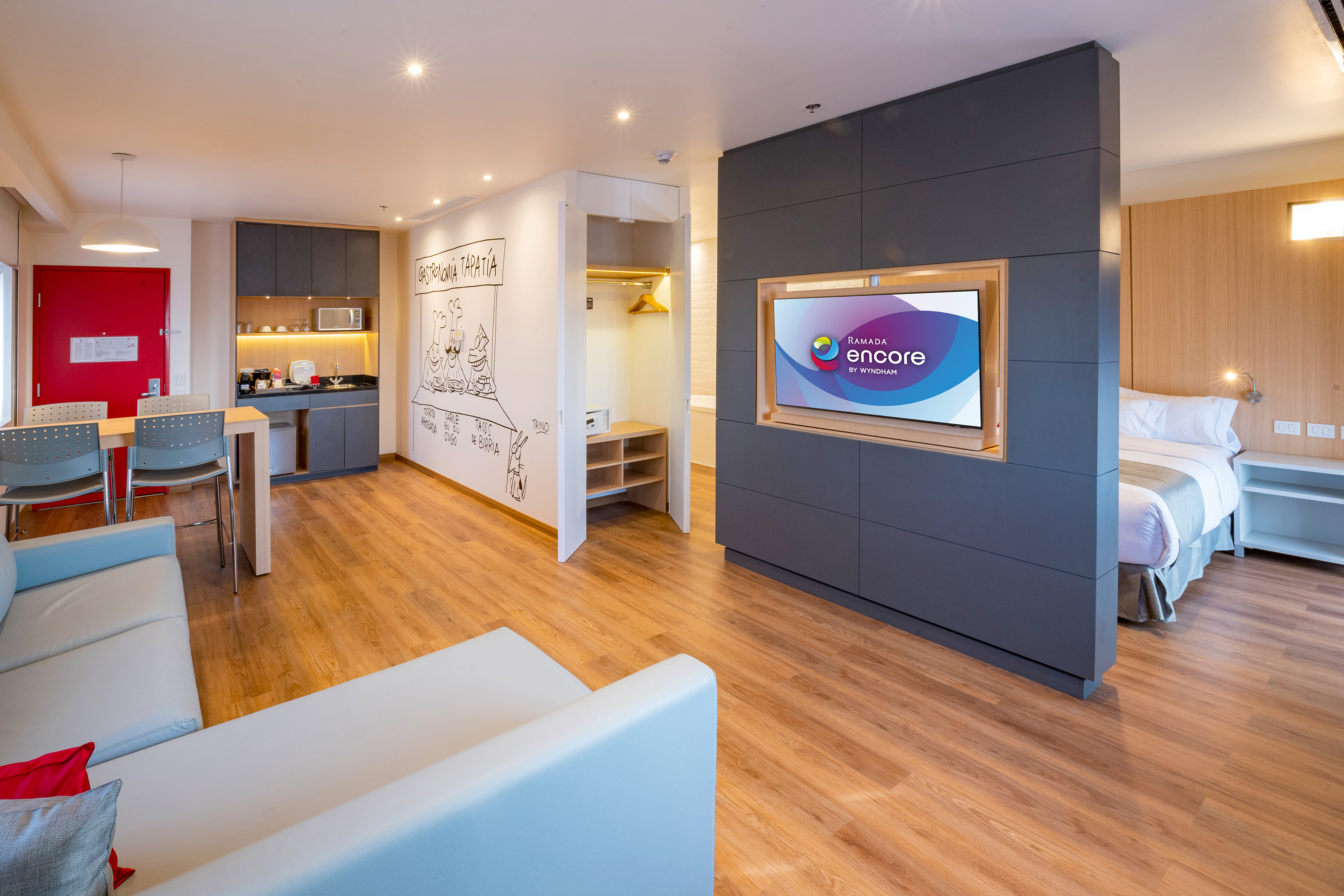 Guest room at the Ramada Encore by Wyndham Guadalajara Aeropuerto in Guadalajara, Other than US/Canada