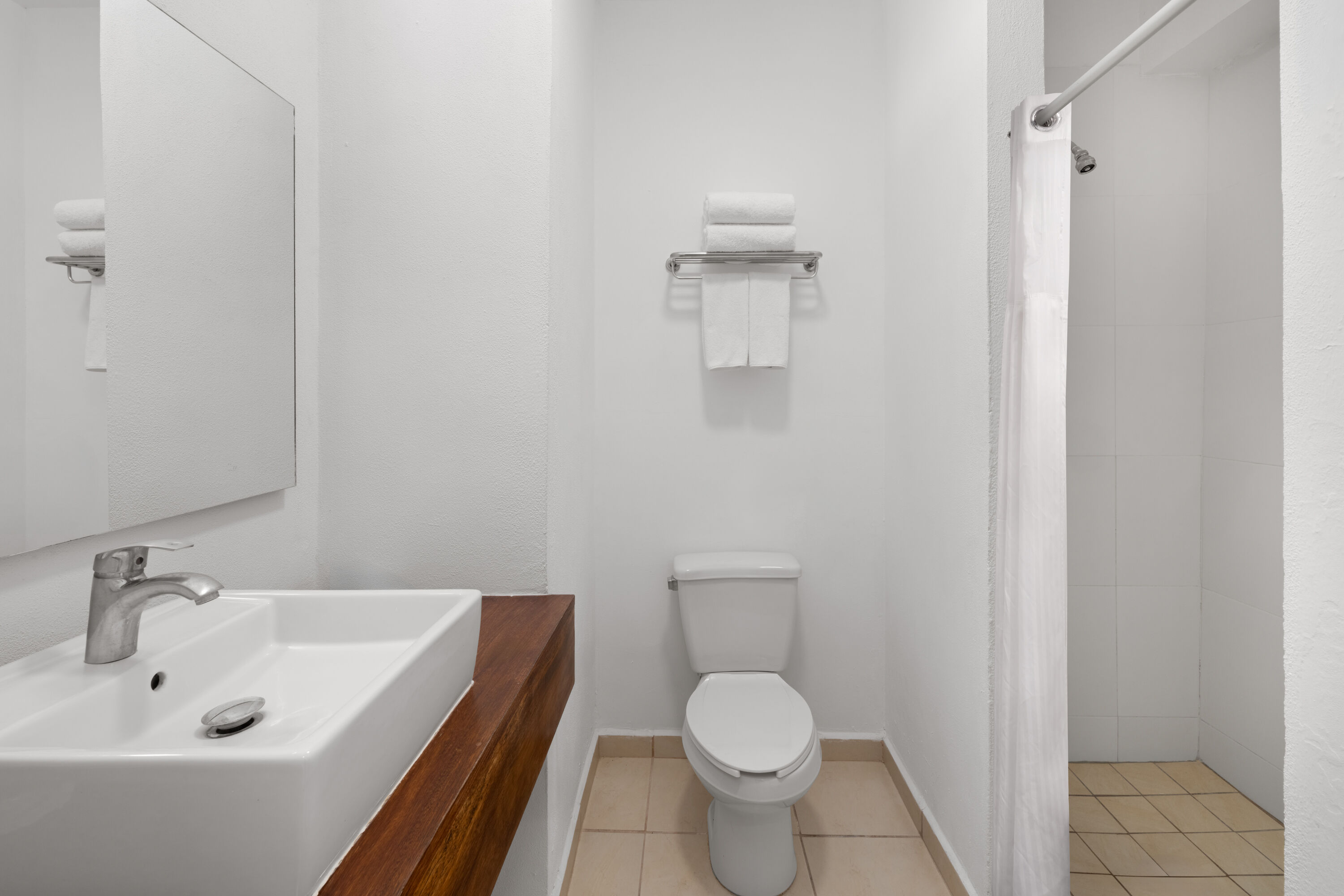 Guest room bath at the Decameron La Marina Guayabitos, Ramada All Inclusive Resort in Rincon de Guayabitos, Other than US/Canada