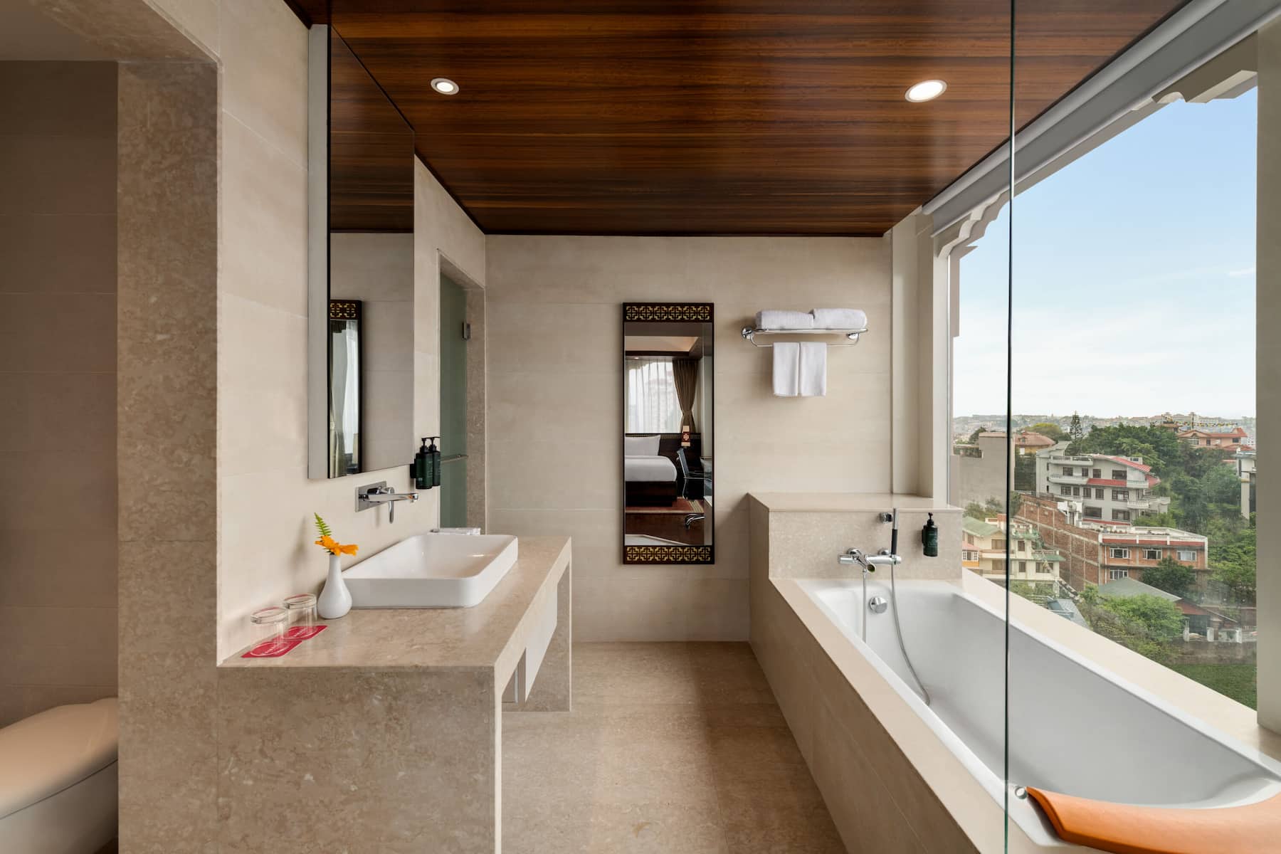 Guest room bath at the Ramada by Wyndham Kathmandu Dhumbarahi in Kathmandu, Other than US/Canada
