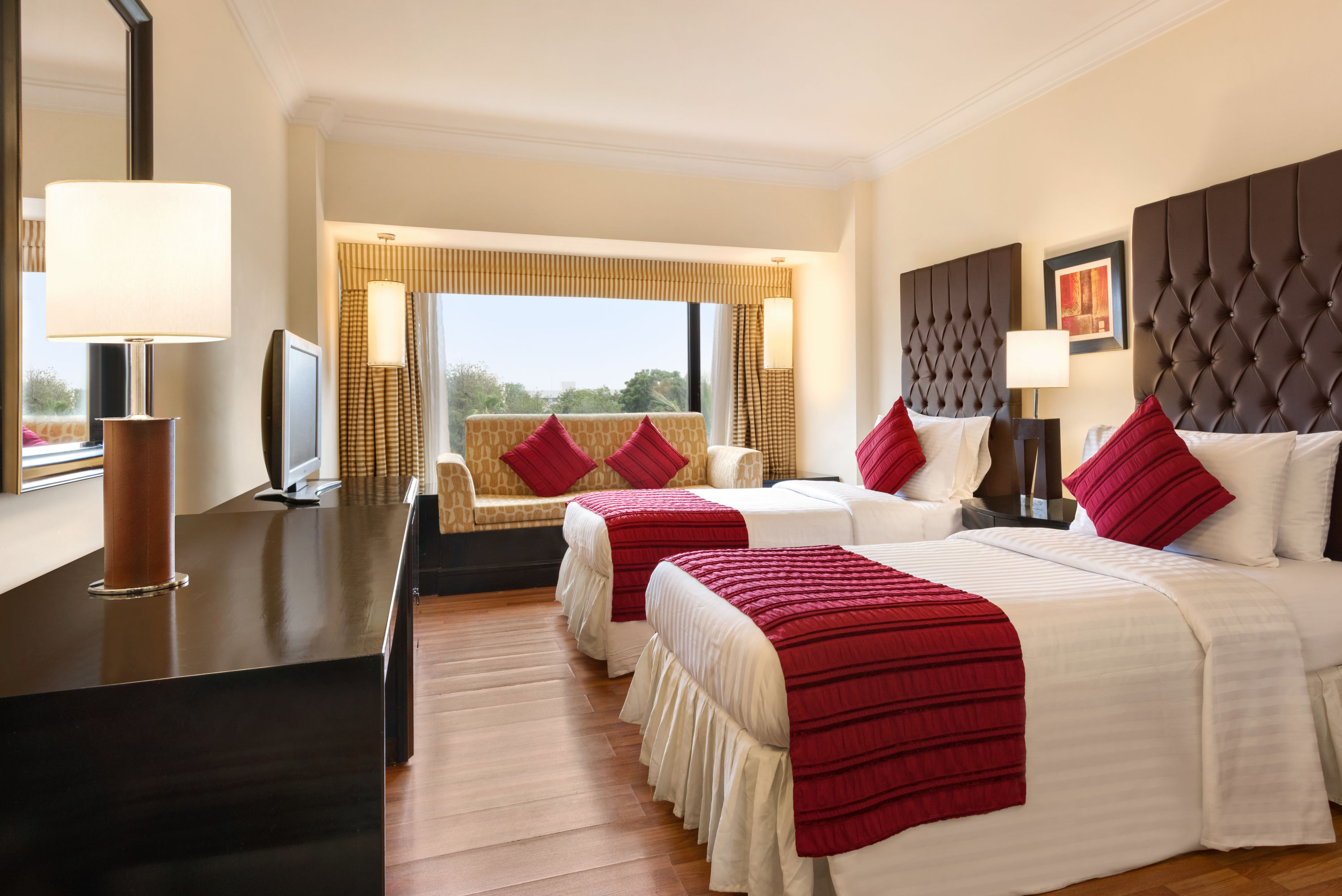 Double bed guest room at the Ramada Plaza by Wyndham Karachi Airport Hotel in Karachi, Other than US/Canada